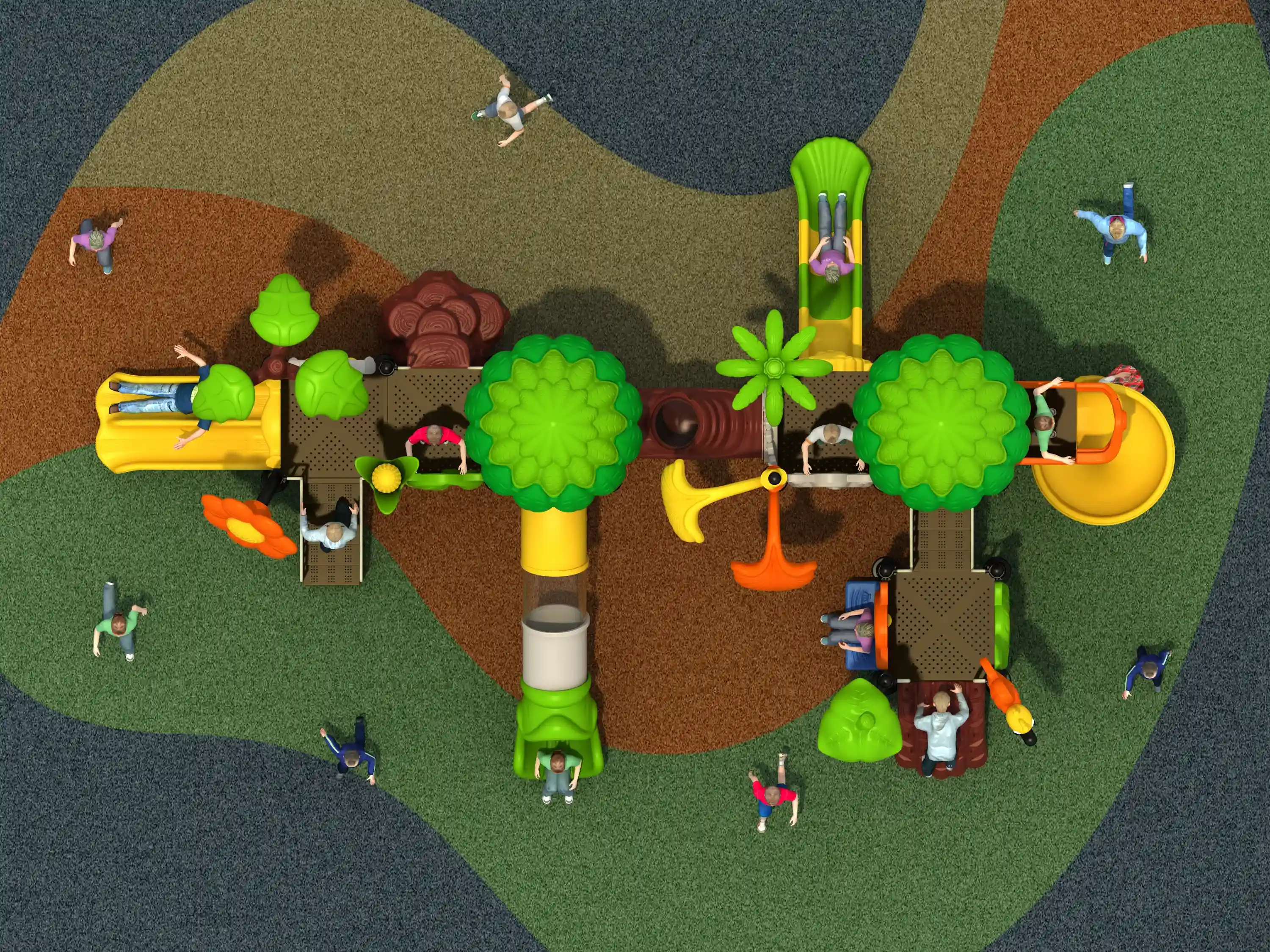 forest adventure multi play system durable, Rotomolded, Smooth Finish, Safe Plastic by HonPlay - material and finish details