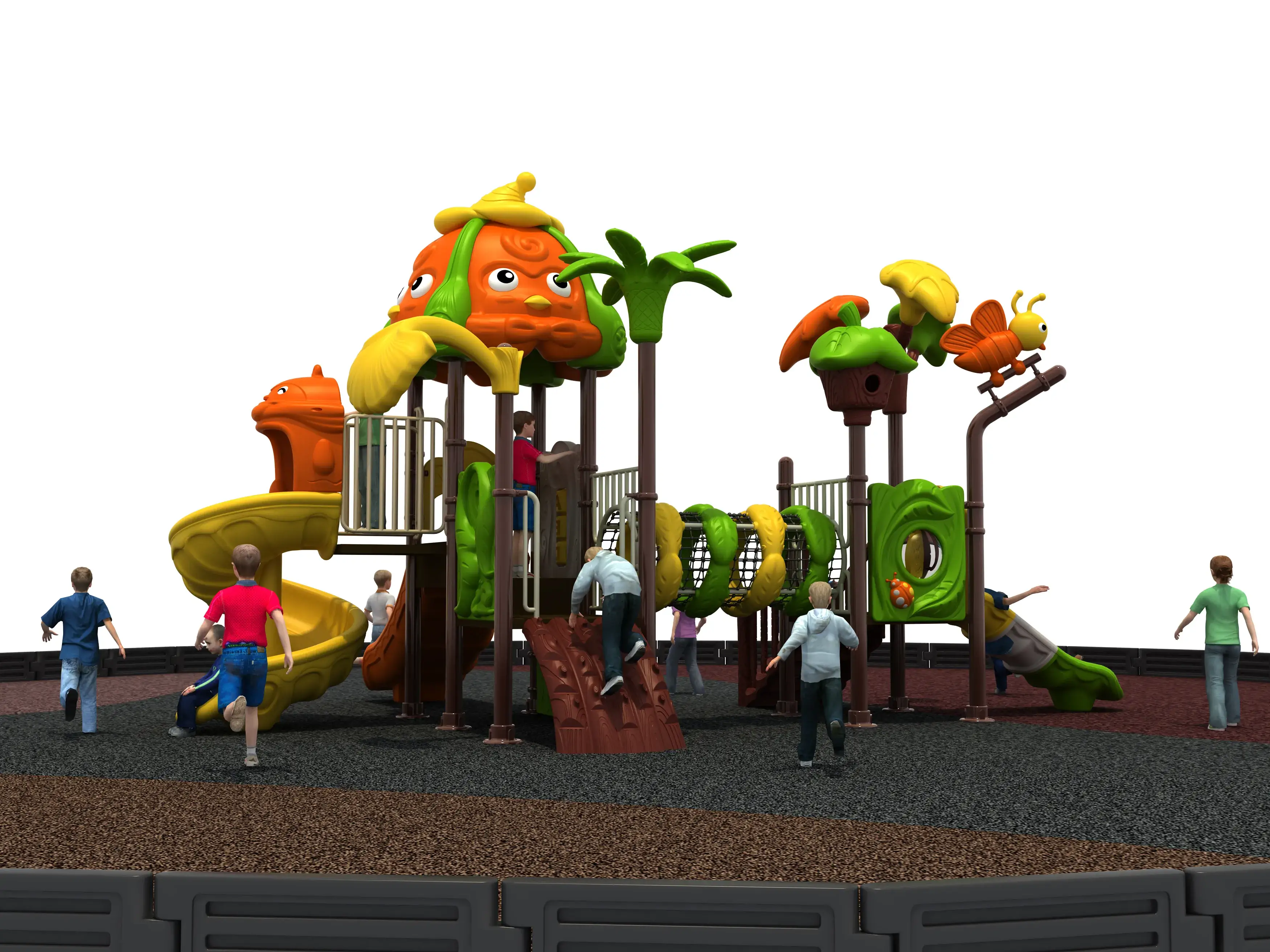 nature themed outdoor playground structure multi functional, Rotomolded, Smooth Finish, Safe Plastic by HonPlay - safety certification and compliance