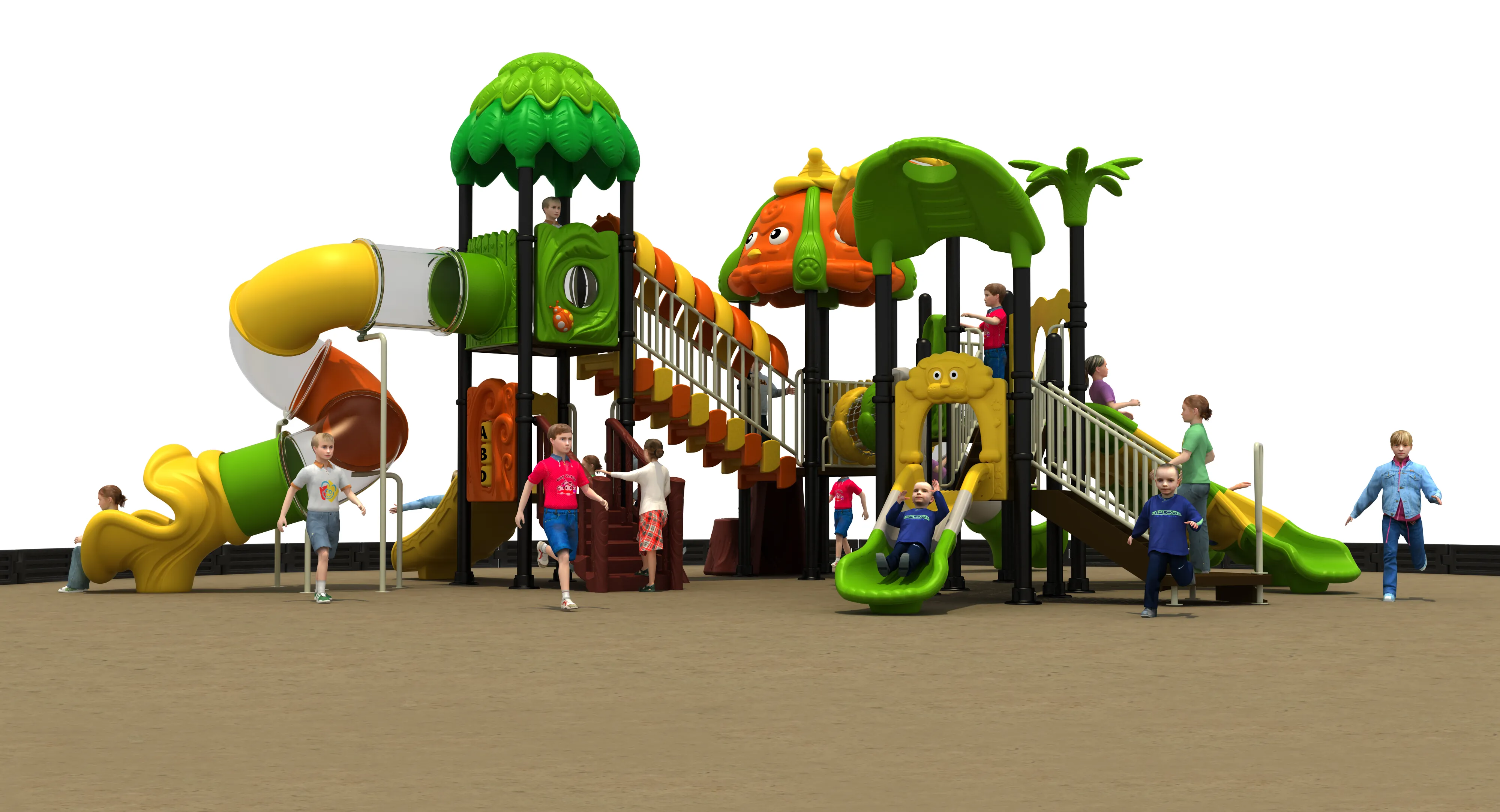 pumpkin forest theme outdoor playground commercial grade, Rotomolded, Smooth Finish, Safe Plastic by HonPlay - installation and use case