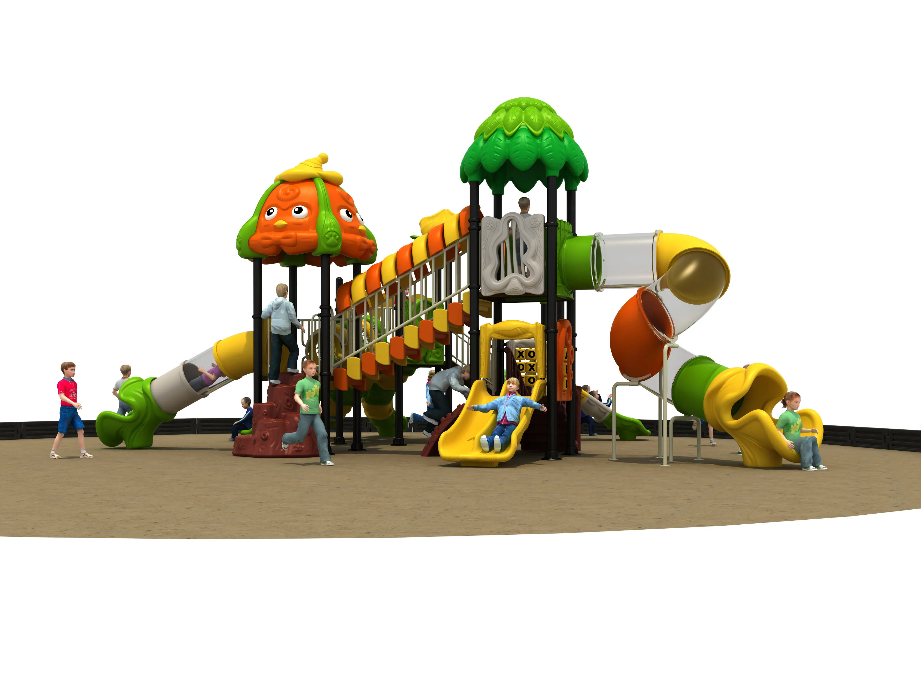 pumpkin forest theme outdoor playground commercial grade, Rotomolded, Smooth Finish, Safe Plastic by HonPlay - full product view