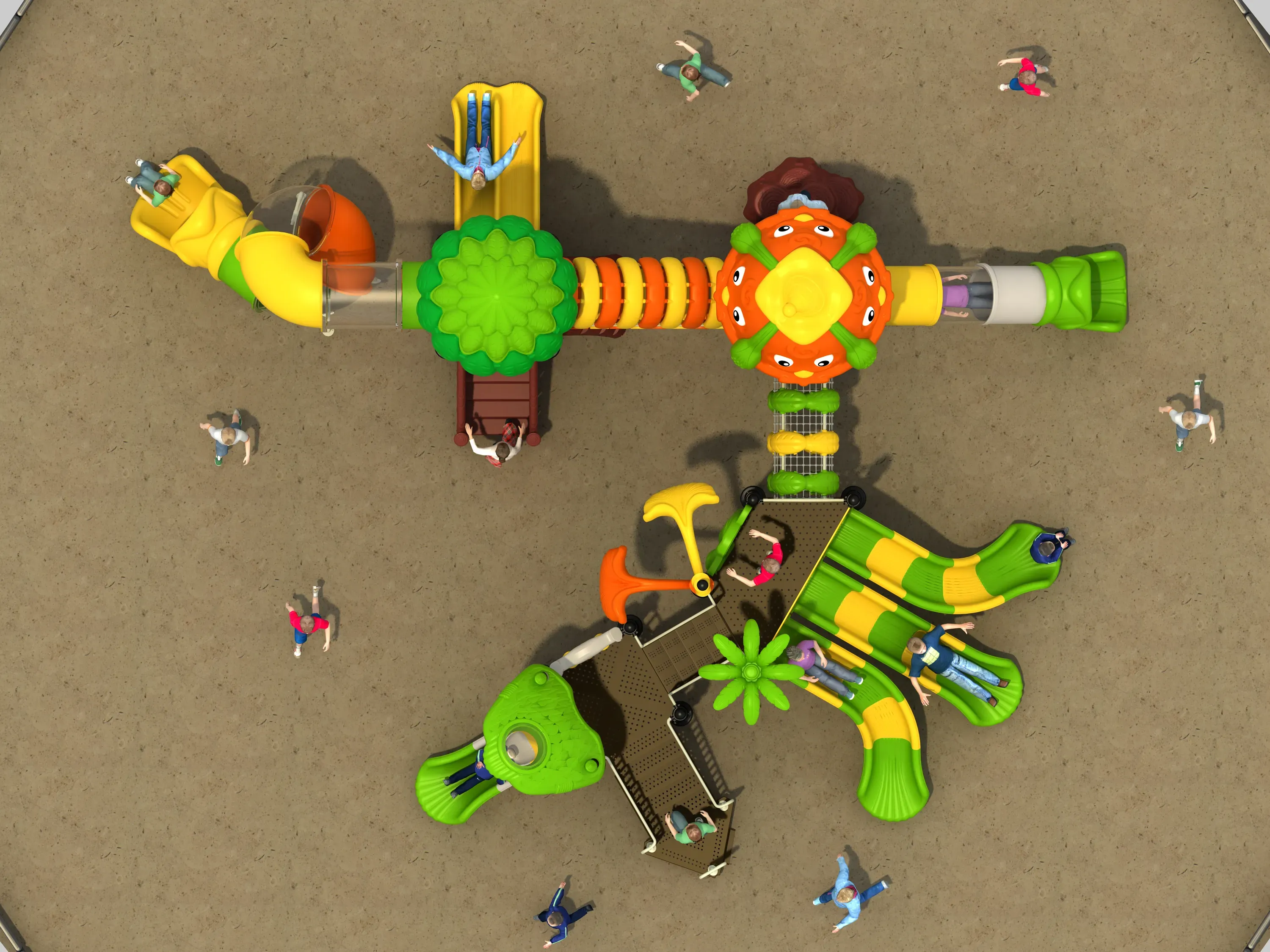 pumpkin forest theme outdoor playground commercial grade, Rotomolded, Smooth Finish, Safe Plastic by HonPlay - material and finish details