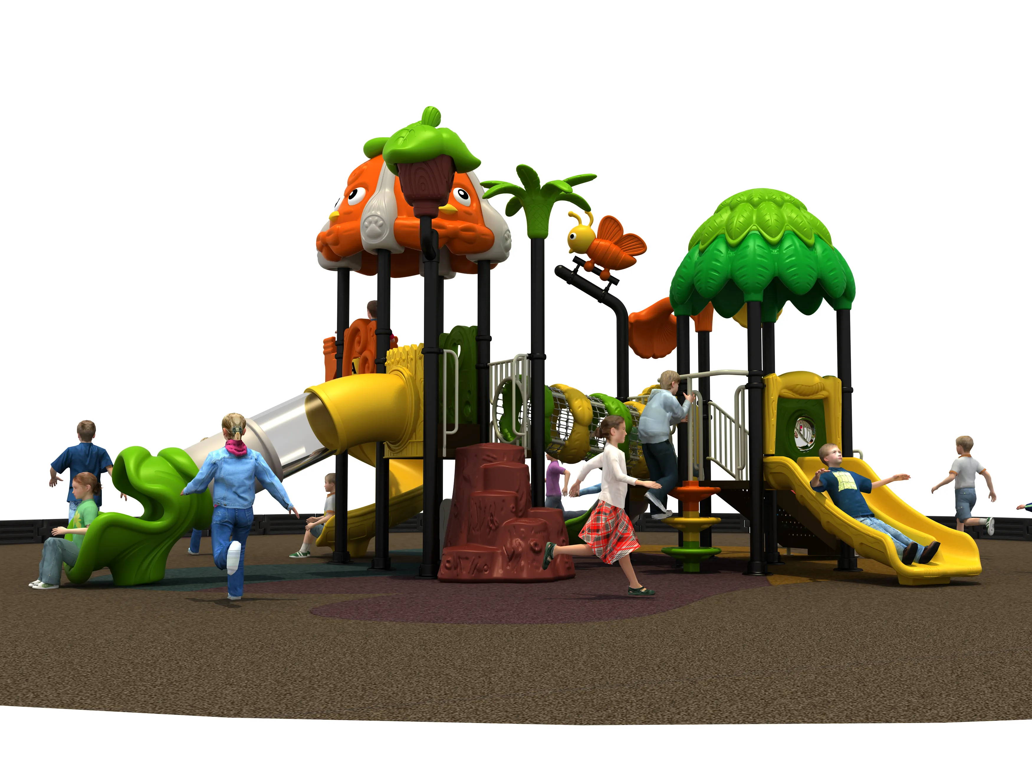 Forest Adventure Multi-Slide Playground - Durable Outdoor Play System for Warsaw Public Parks - Playground equipment by HonPlay