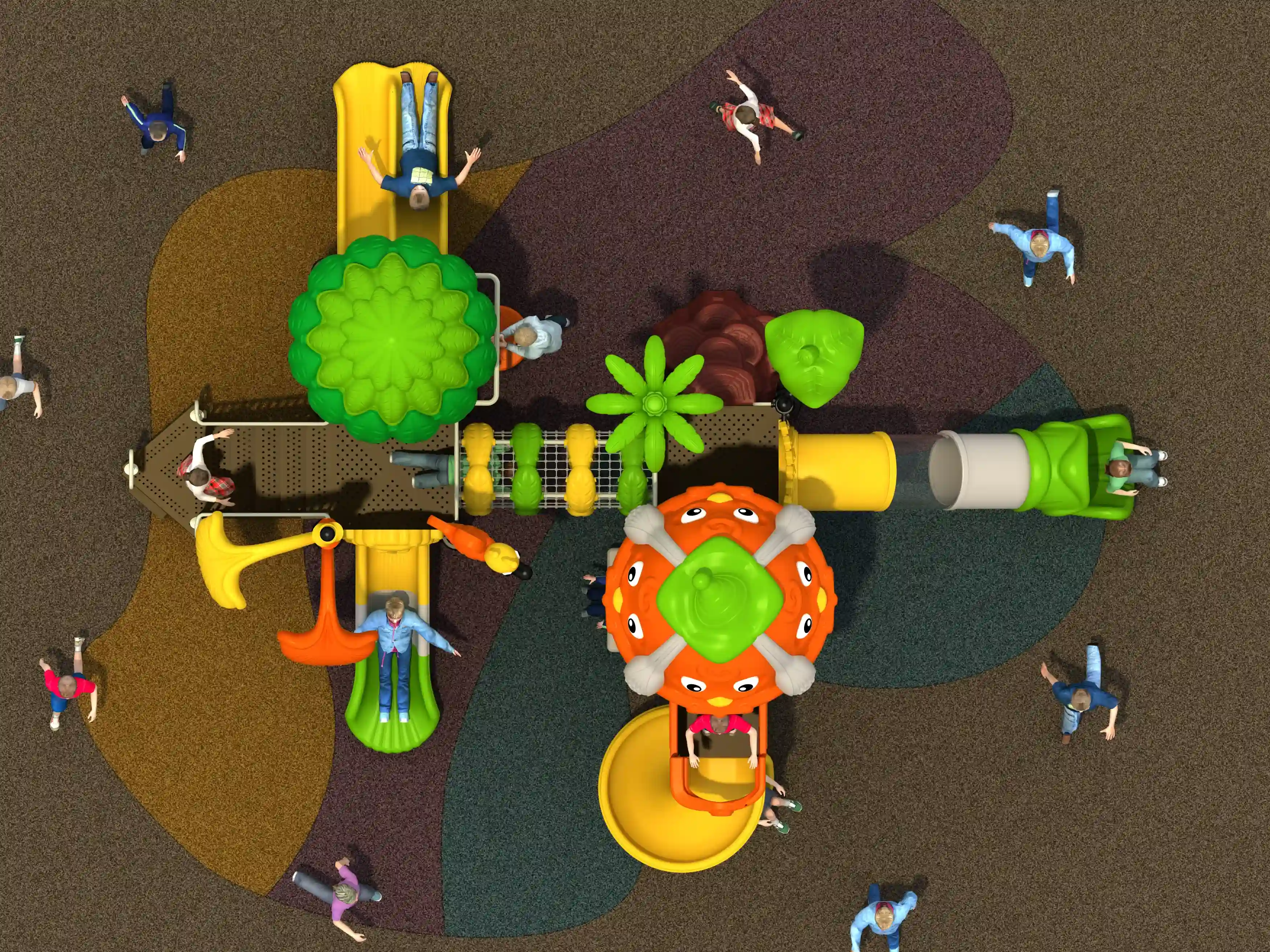 forest adventure multi slide playground durable, Rotomolded, Smooth Finish, Safe Plastic by HonPlay - material and finish details