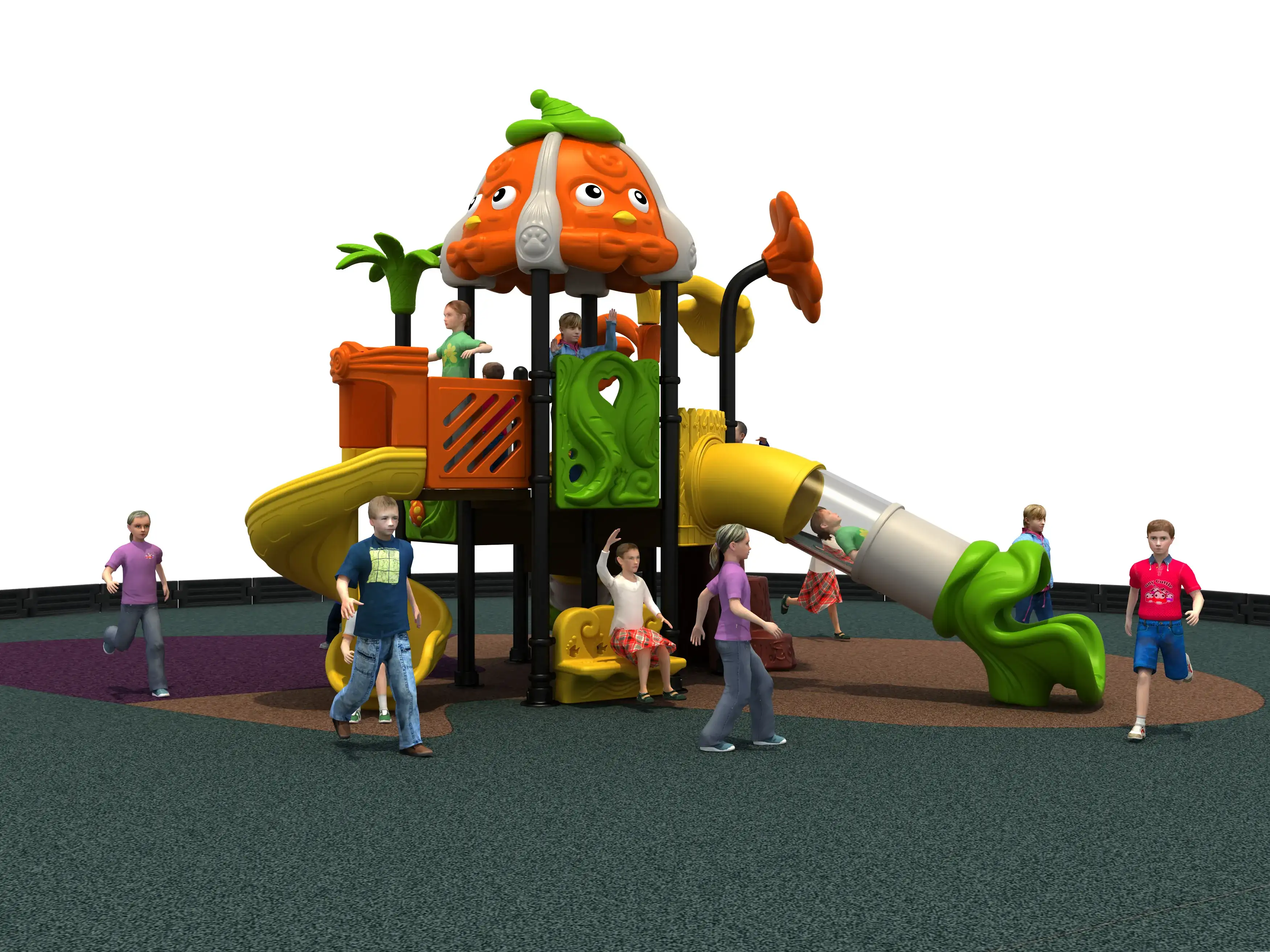 Pumpkin Theme Outdoor Playground Equipment - Commercial Grade Play Structure for Dubai Residential Parks - Playground equipment by HonPlay