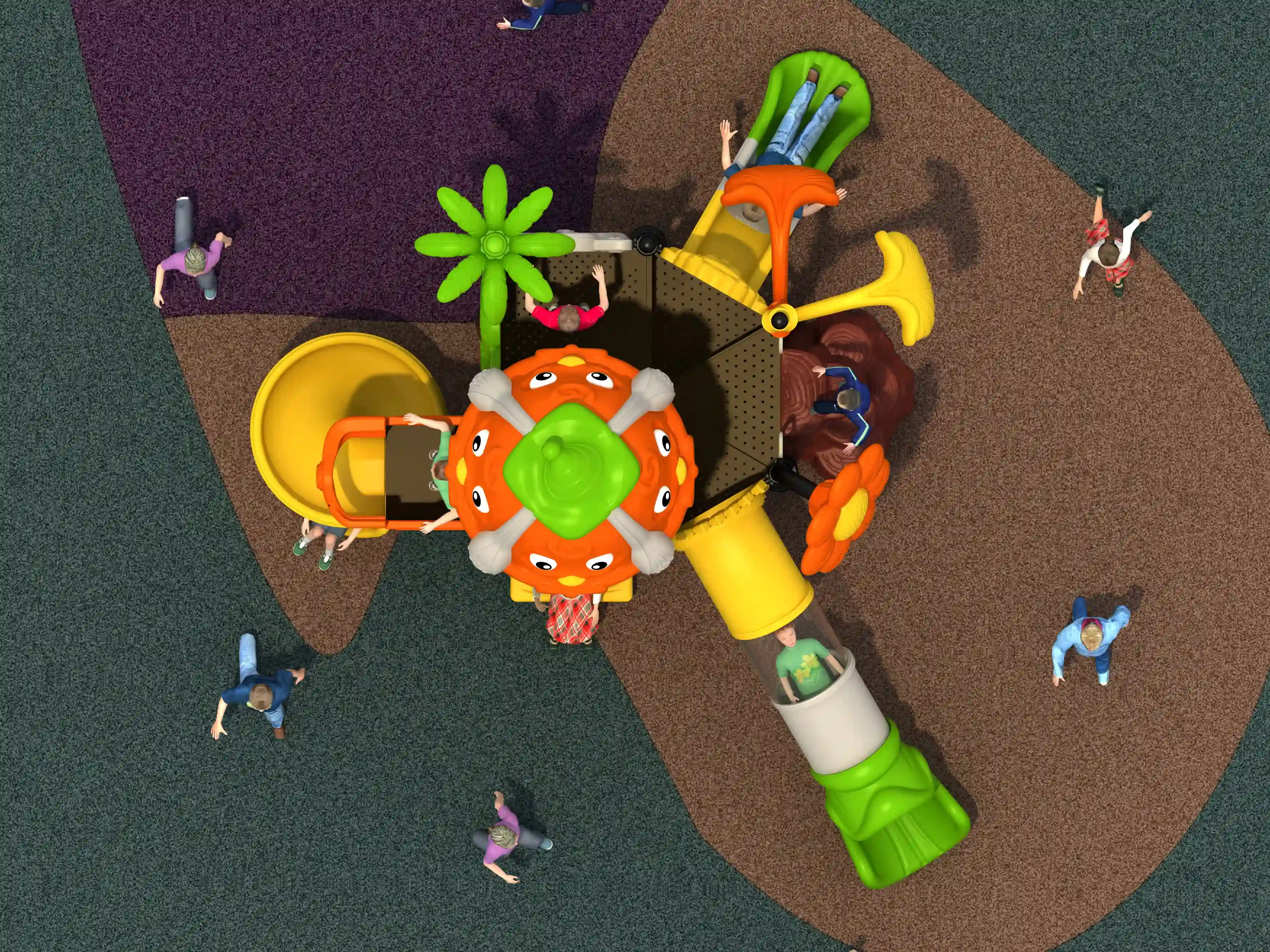 pumpkin theme outdoor playground equipment commercial grade , Rotomolded, Smooth Finish, Safe Plastic by HonPlay - material and finish details