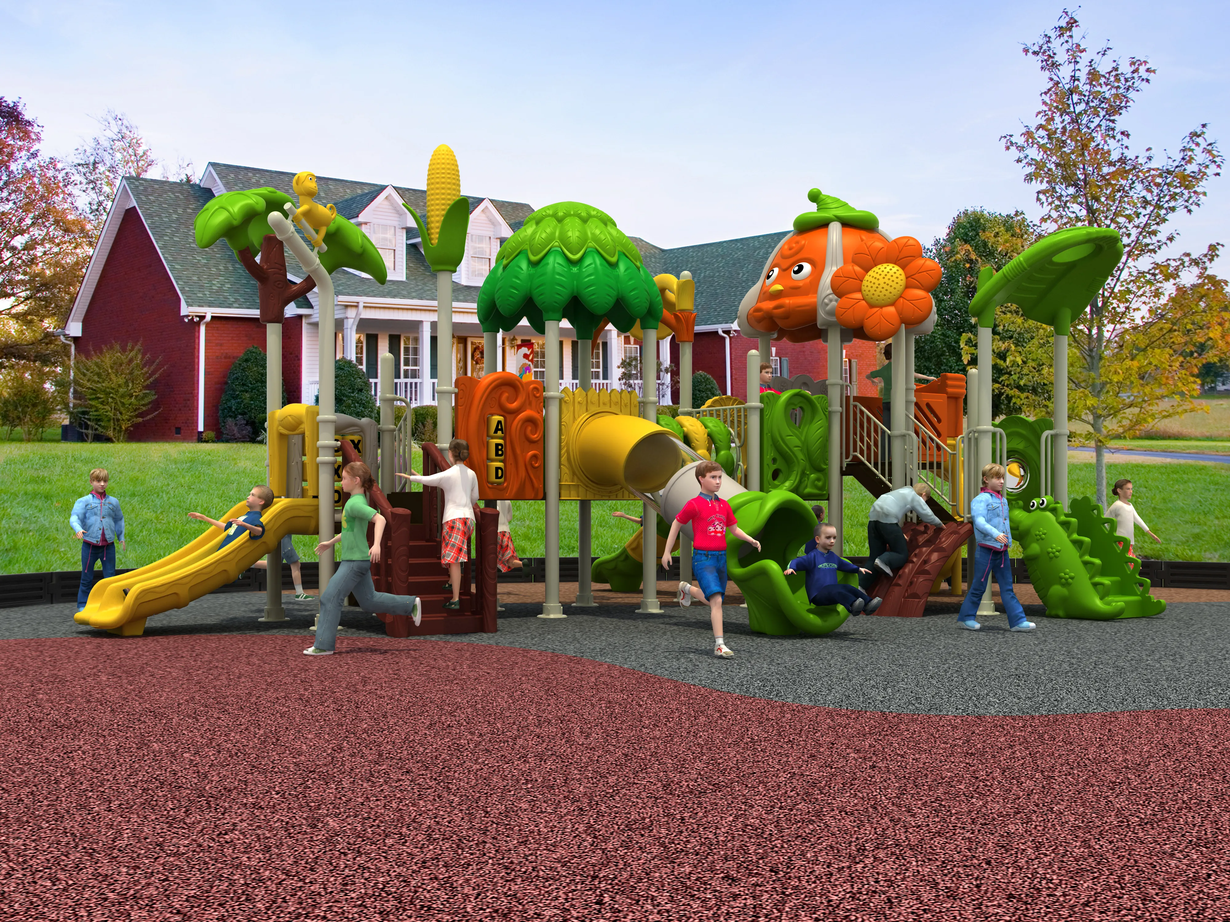 harvest theme outdoor playground commercial grade multi, Rotomolded, Smooth Finish, Safe Plastic by HonPlay - safety certification and compliance
