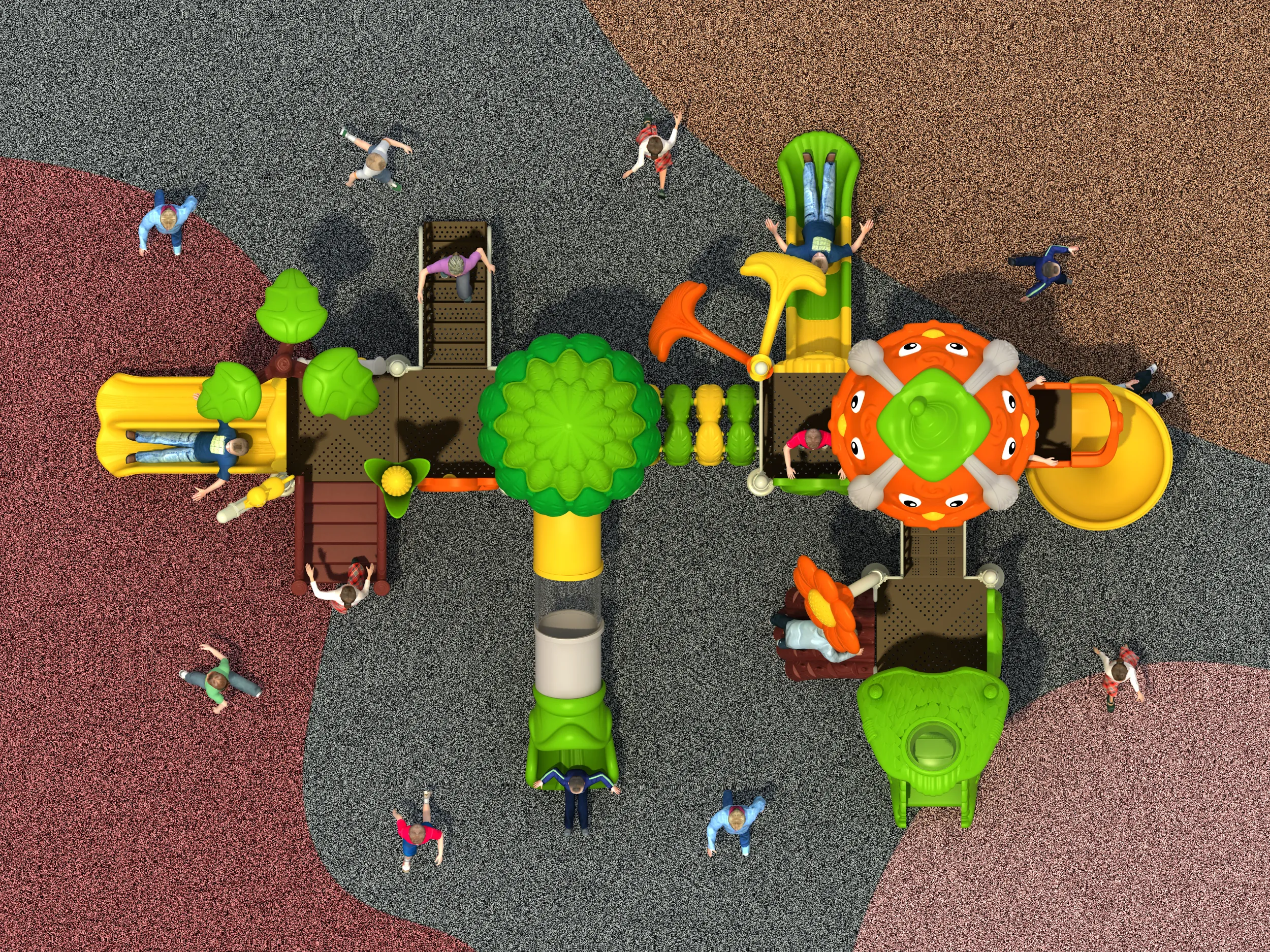 harvest theme outdoor playground commercial grade multi, Rotomolded, Smooth Finish, Safe Plastic by HonPlay - material and finish details