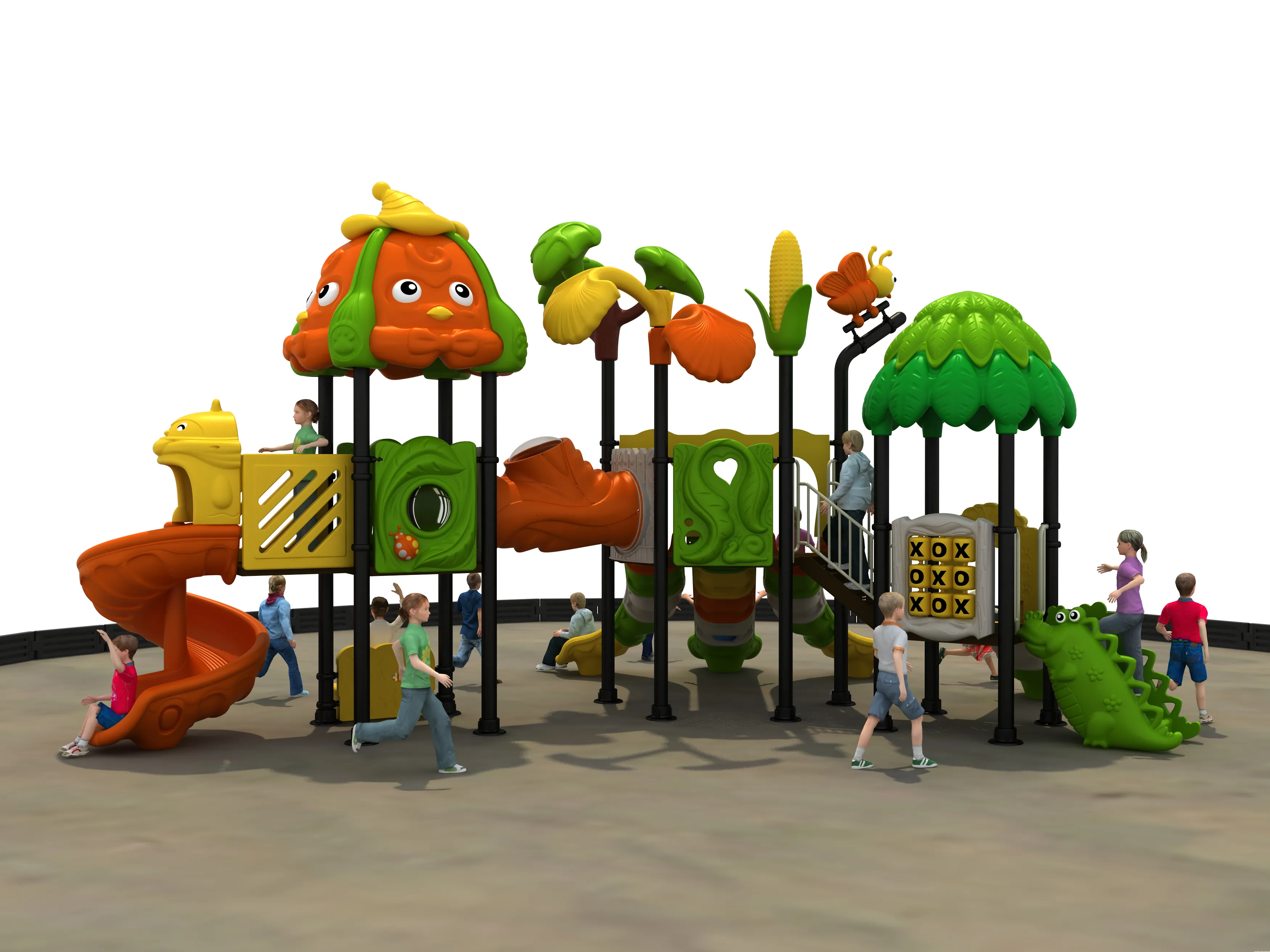 nature themed outdoor playground structure commercial play, Rotomolded, Smooth Finish, Safe Plastic by HonPlay - safety certification and compliance