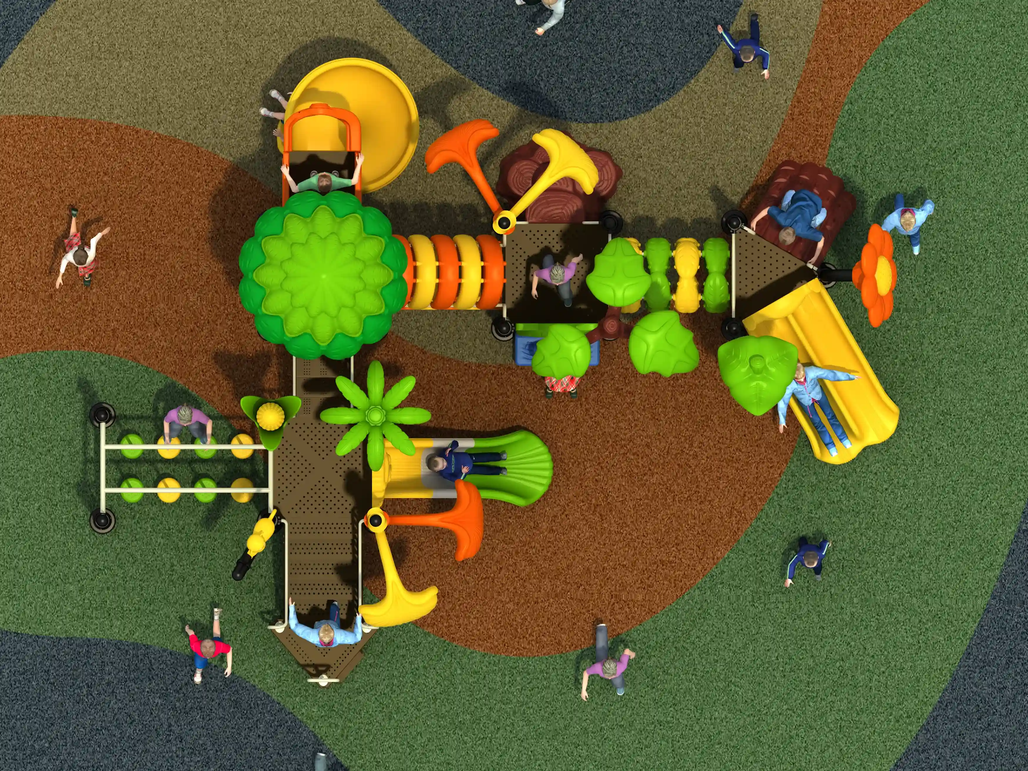 tropical harvest theme outdoor playground commercial grade, Rotomolded, Smooth Finish, Safe Plastic by HonPlay - material and finish details