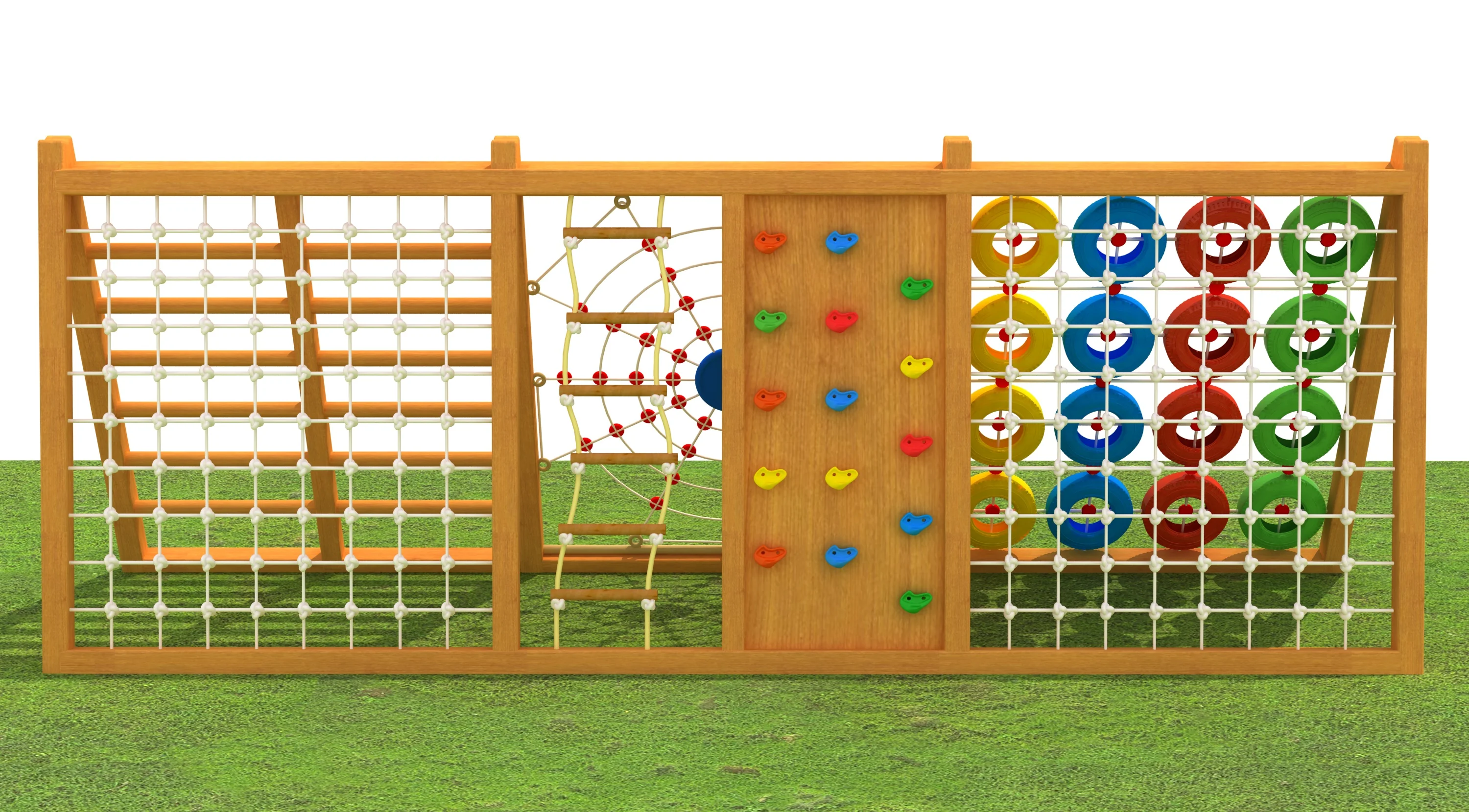 Multi-Functional Wooden Climbing Wall - Outdoor Adventure Playground Equipment for Berlin School Parks - Playground equipment by HonPlay