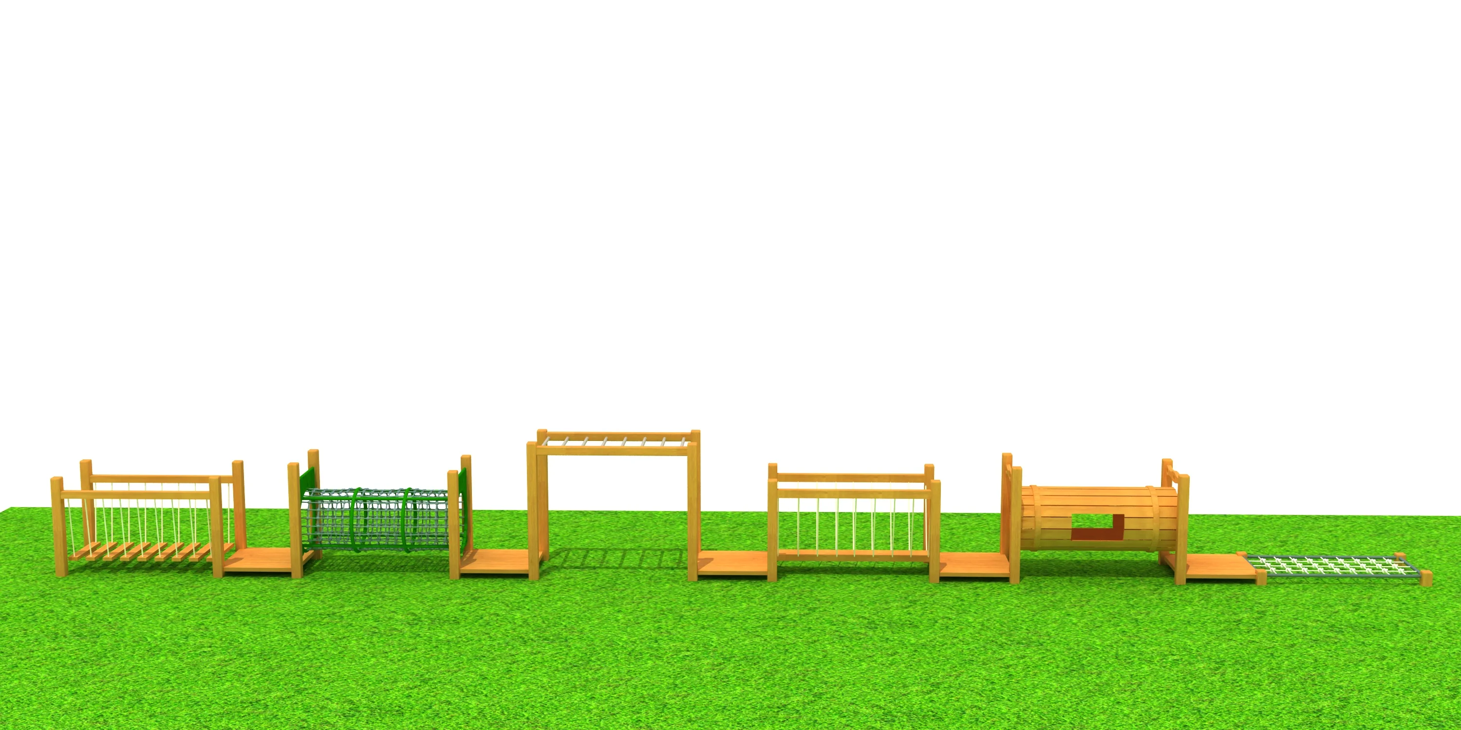 Wooden Adventure Obstacle Course - Outdoor Physical Training Equipment for Berlin Kindergarten - Playground equipment by HonPlay