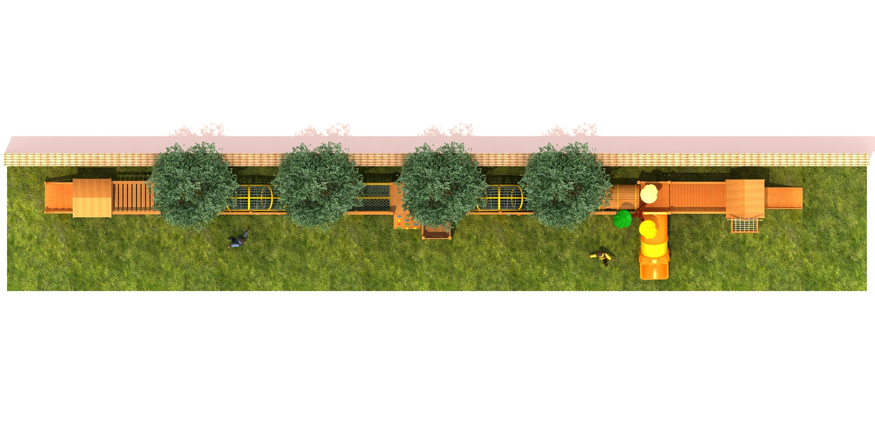 wooden adventure obstacle course multi functional, Natural Wood, Sustainable, Biophilic Design by HonPlay - material and finish details