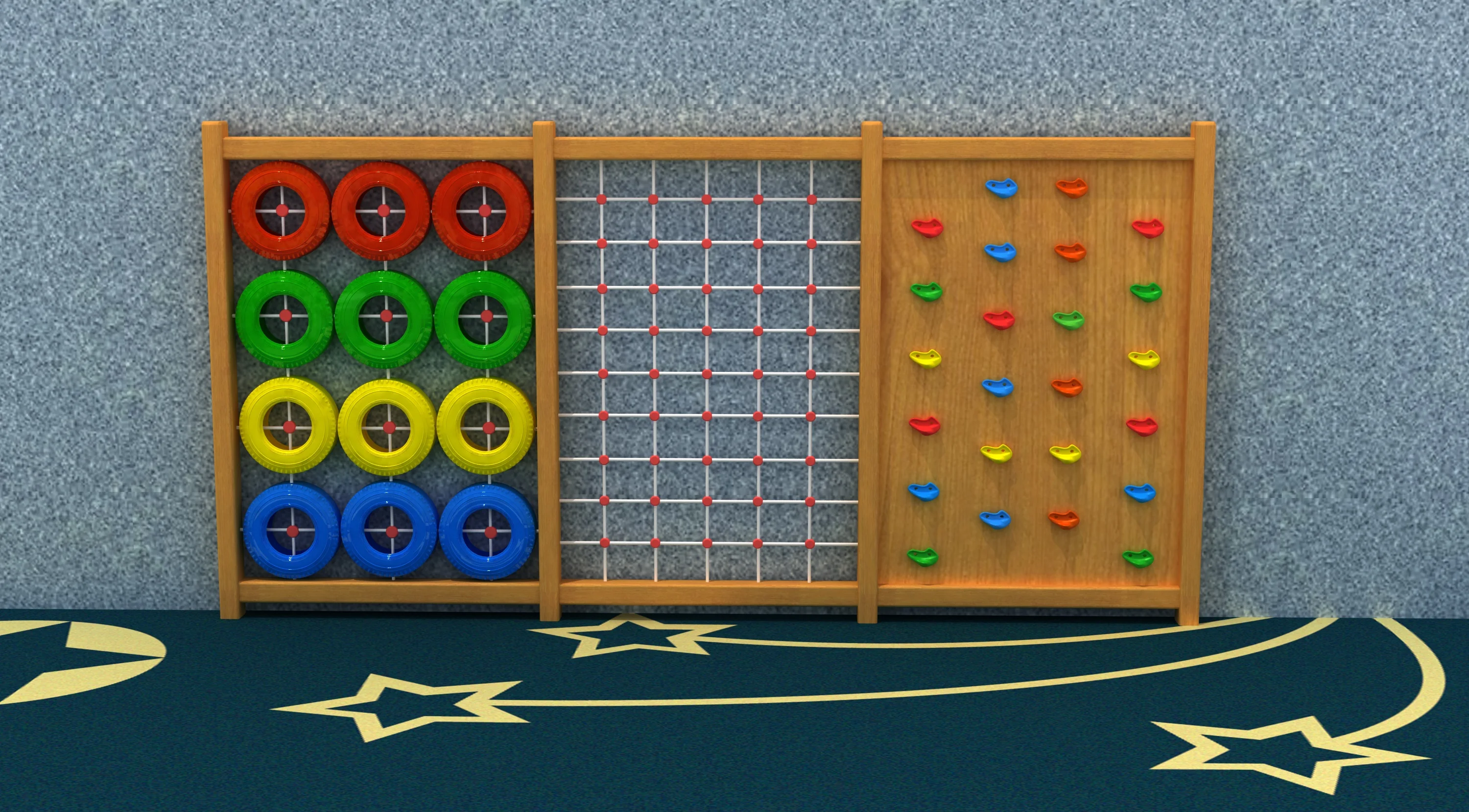 Multi-Activity Indoor Climbing Wall - Versatile Wooden Playground Equipment for Prague Kindergarten - Playground equipment by HonPlay