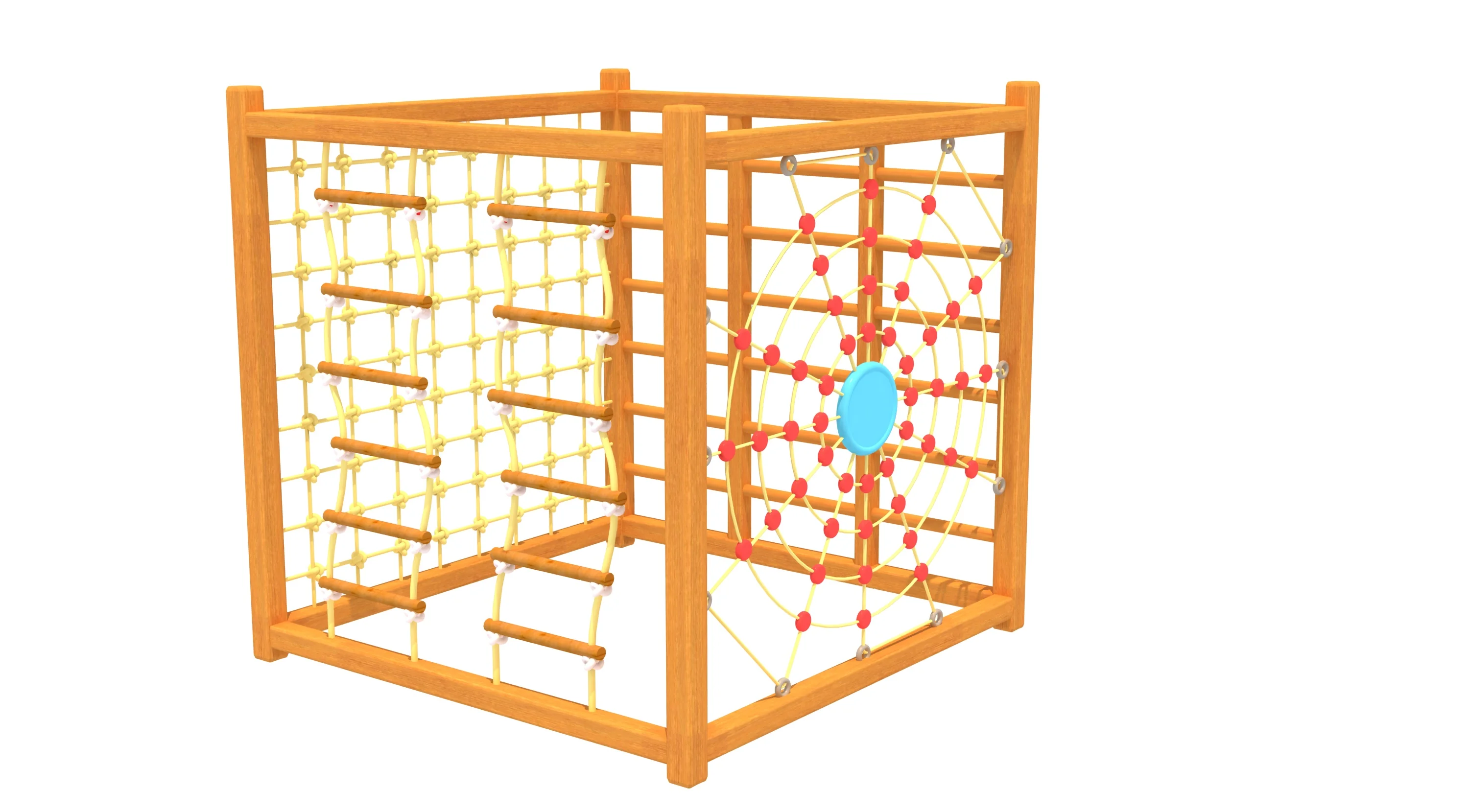 wooden cube climbing frame multi functional, Natural Wood, Sustainable, Biophilic Design by HonPlay - additional product views