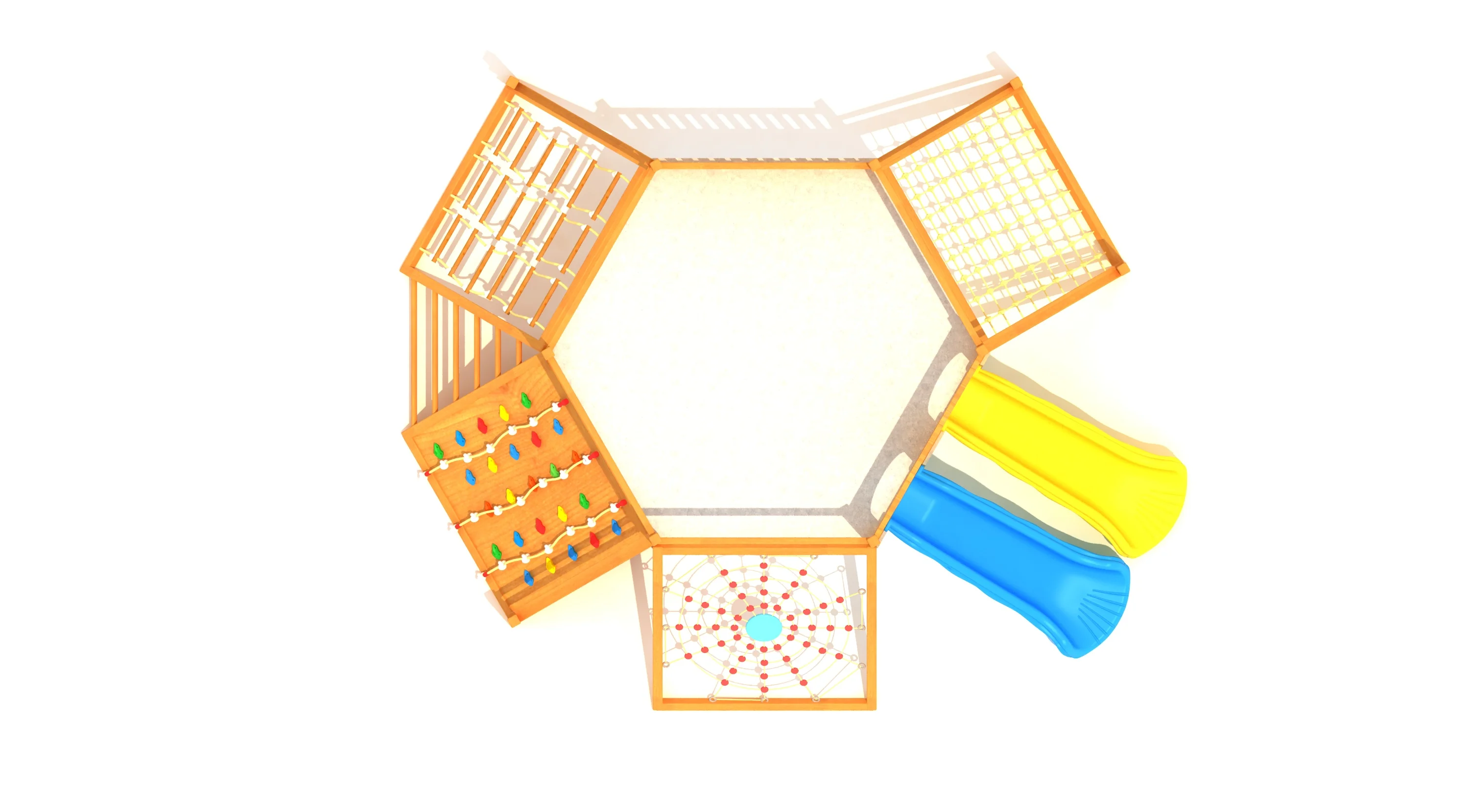 wooden cube climbing frame multi functional, Natural Wood, Sustainable, Biophilic Design by HonPlay - installation and use case