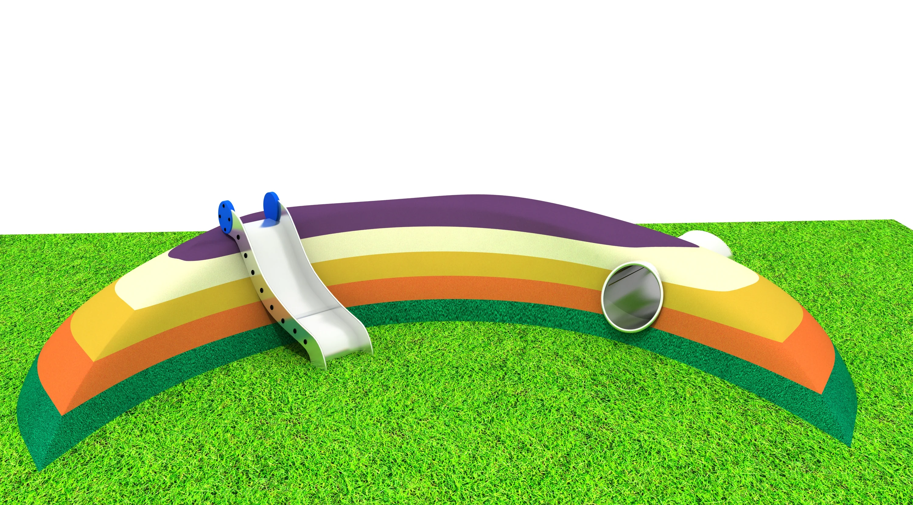 rainbow epdm mound slide creative landscape, Natural Wood, Sustainable, Biophilic Design by HonPlay - full product view