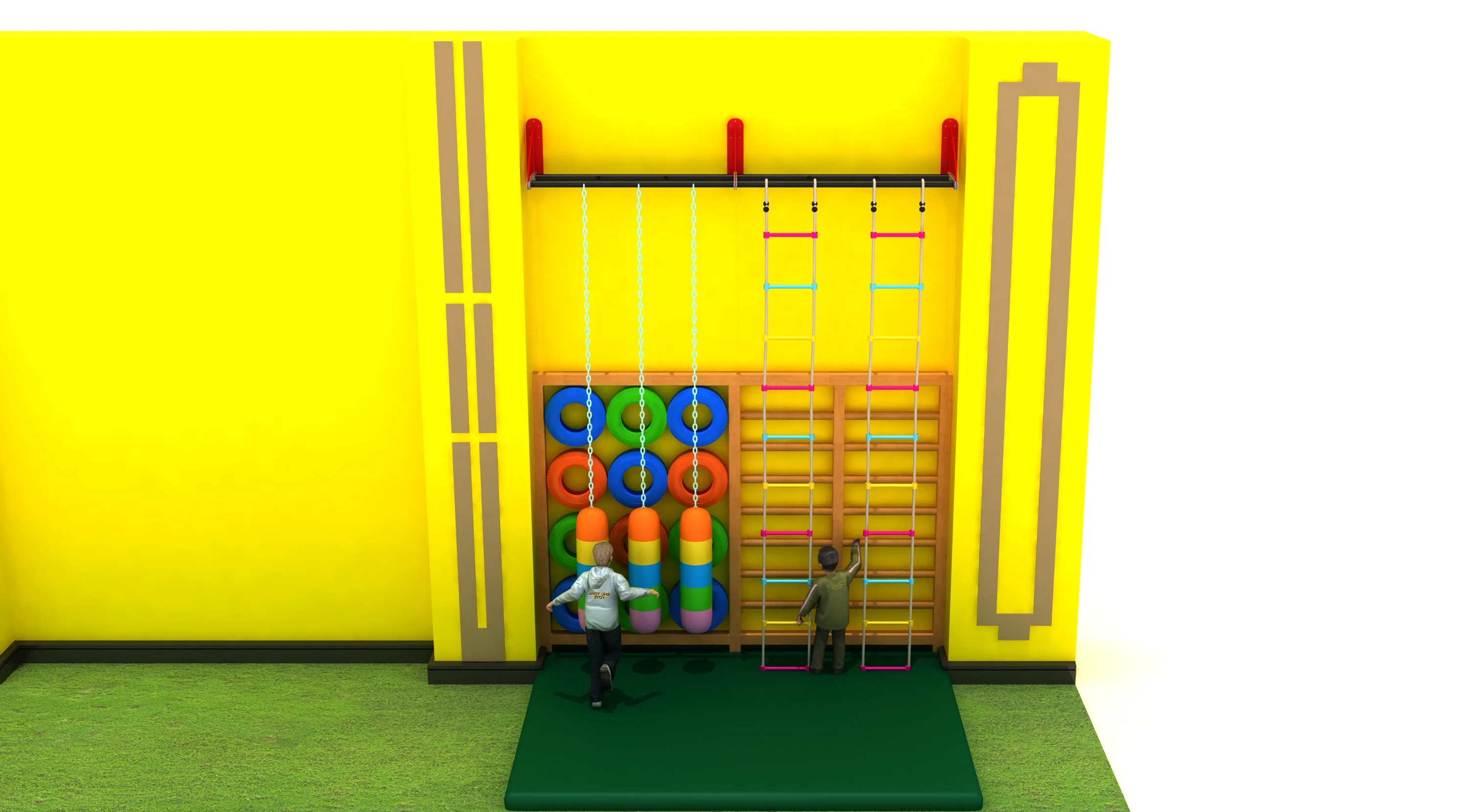 Indoor Wall-Mounted Adventure Climbing Frame - Multi-Functional Physical Training Equipment for Warsaw Kindergarten - Playground equipment by HonPlay