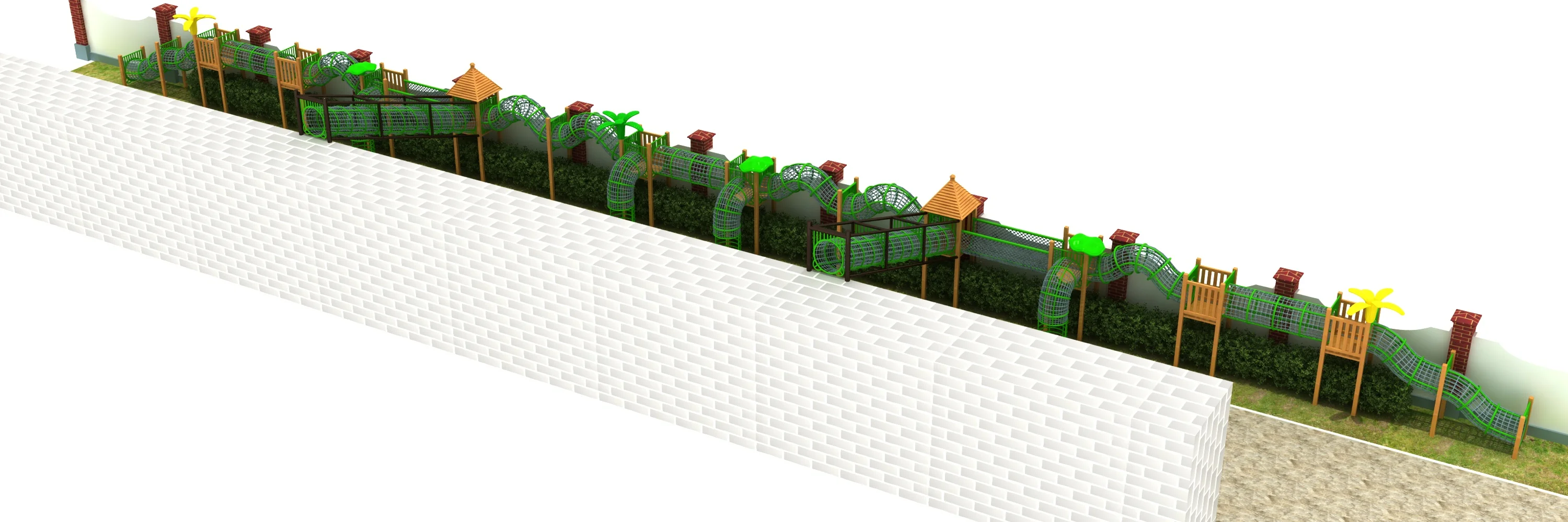 linear wall mounted adventure trail outdoor, Natural Wood, Sustainable, Biophilic Design by HonPlay - additional product views