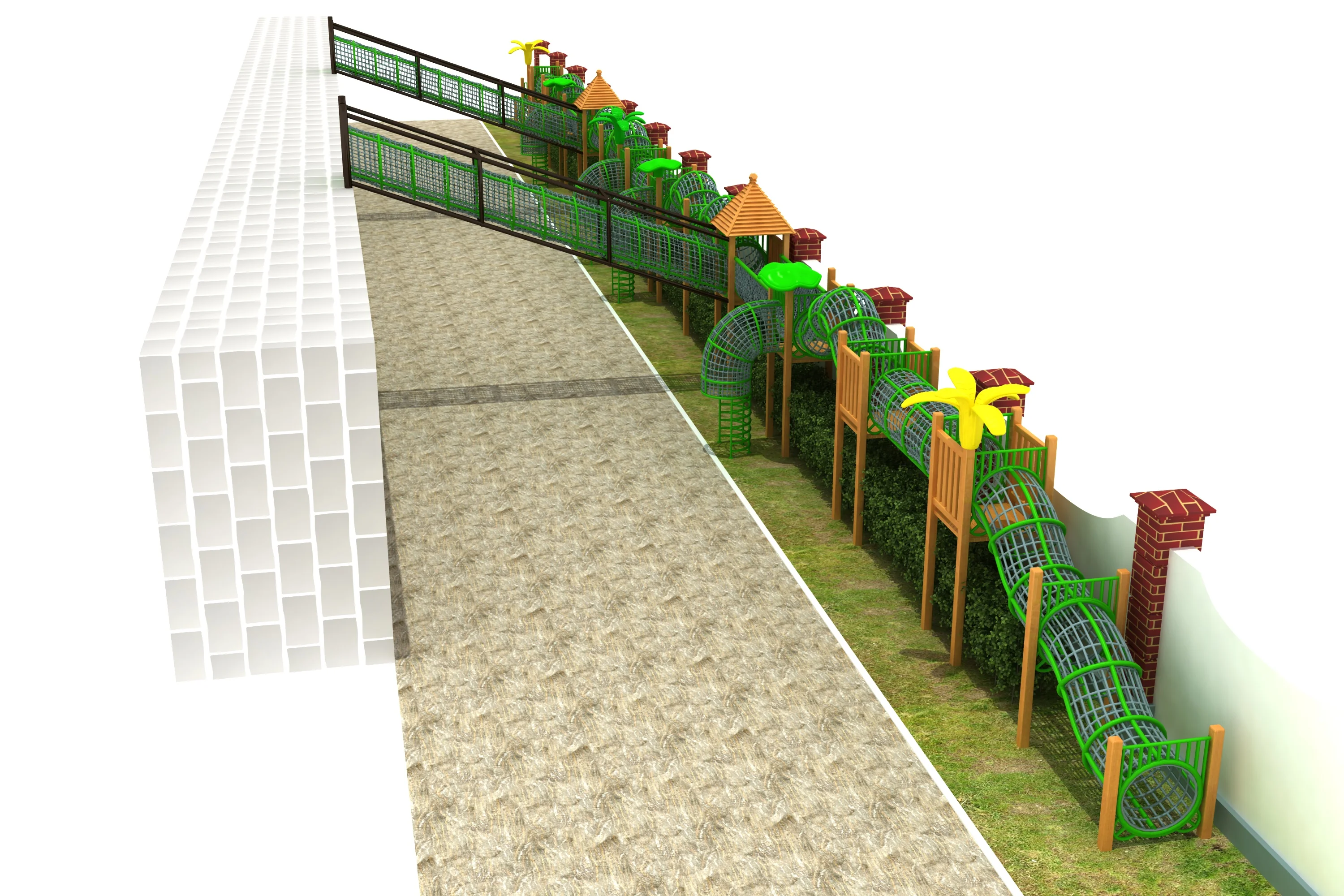 linear wall mounted adventure trail outdoor, Natural Wood, Sustainable, Biophilic Design by HonPlay - additional product views