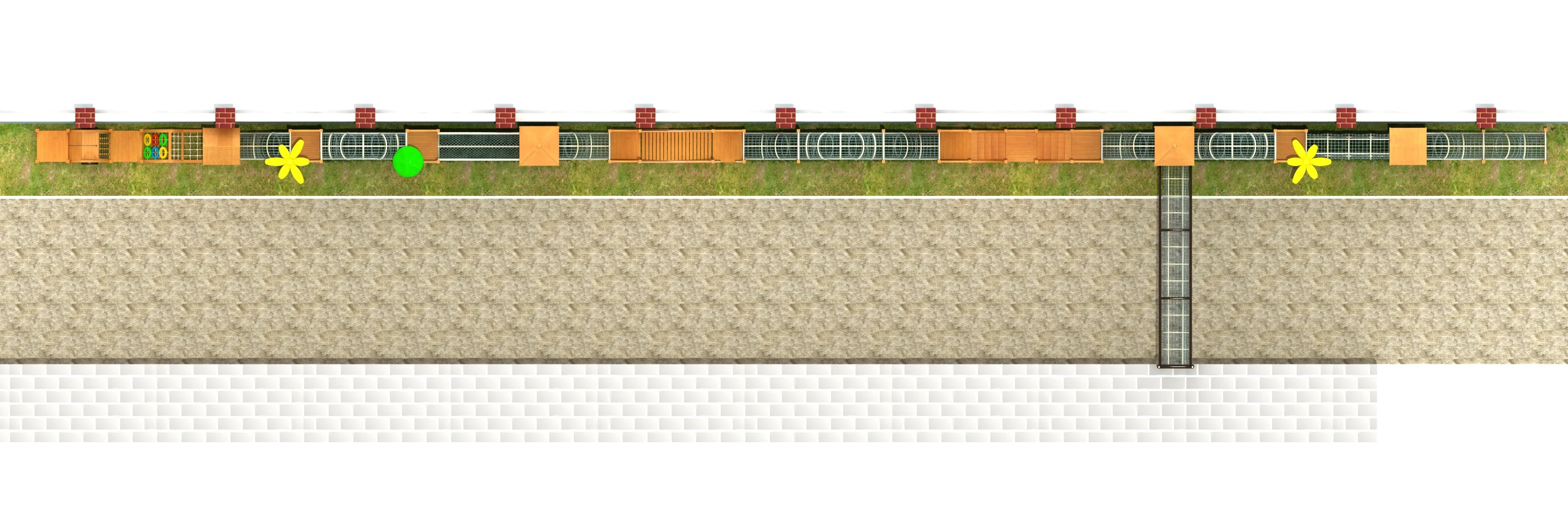 linear wall mounted adventure trail outdoor, Natural Wood, Sustainable, Biophilic Design by HonPlay - material and finish details