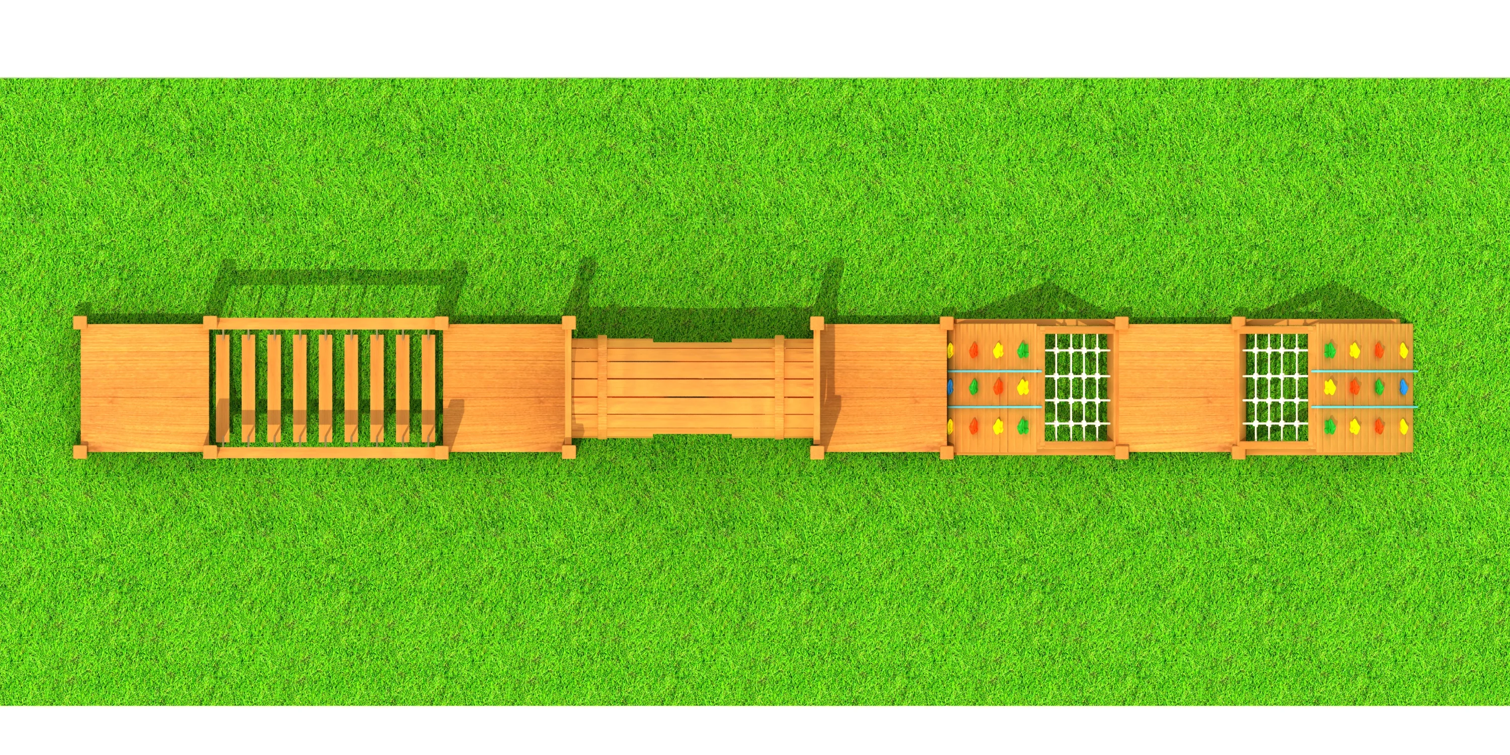 wooden adventure obstacle course outdoor physical, Natural Wood, Sustainable, Biophilic Design by HonPlay - material and finish details