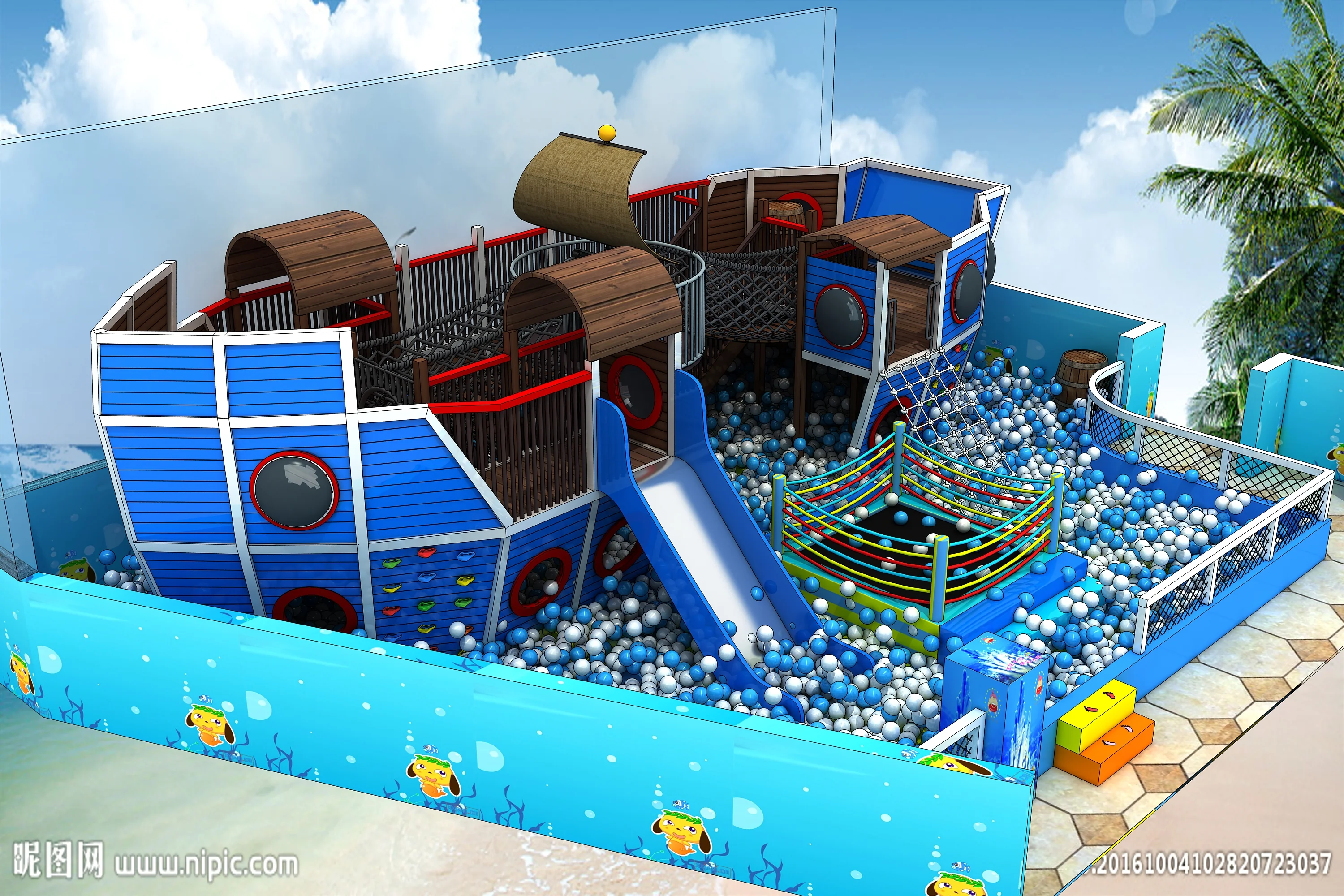 Pirate Ship Theme Indoor Playground - Commercial Soft Play Equipment for Dubai Mall Play Zones - Playground equipment by HonPlay