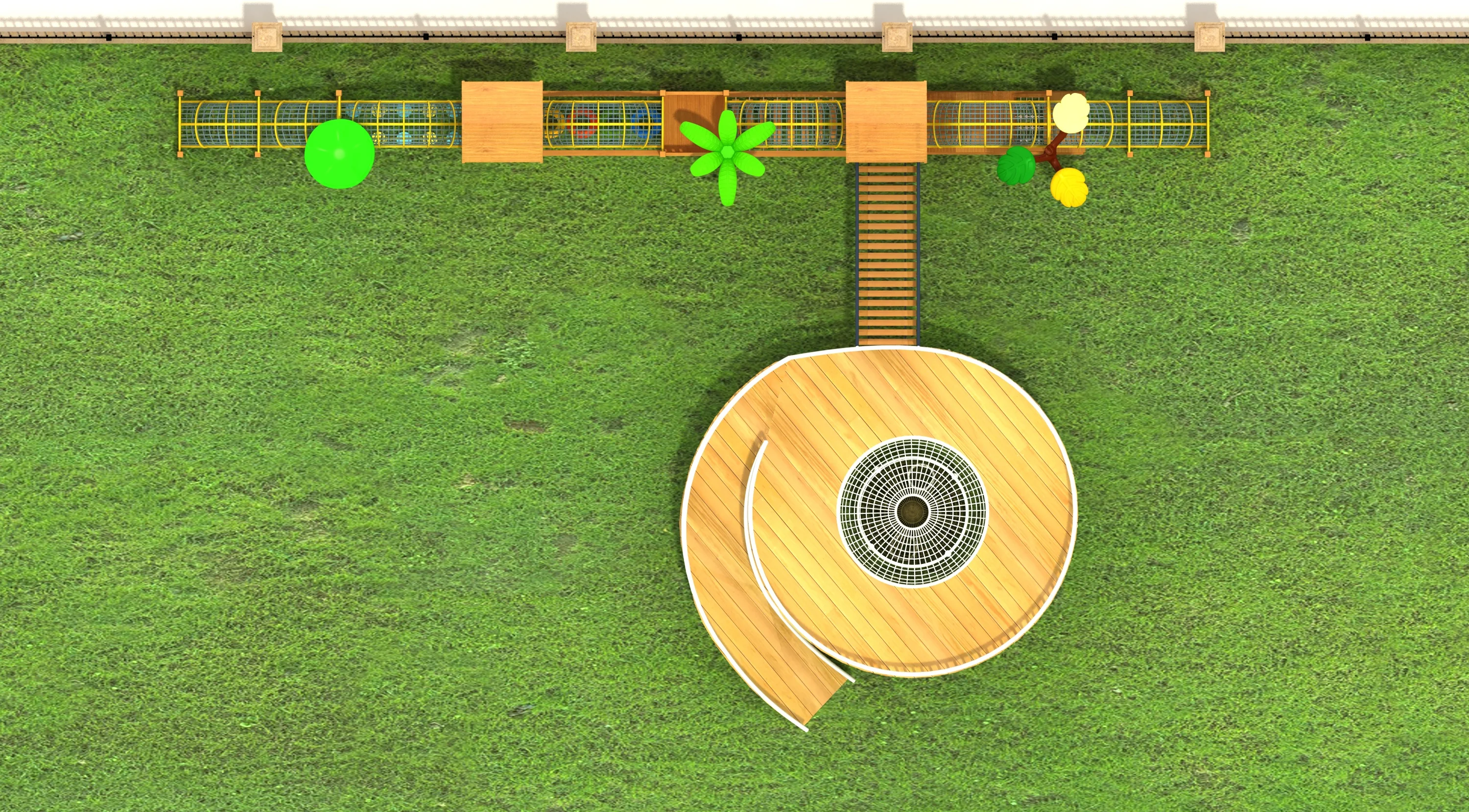 wooden adventure obstacle course outdoor physical, Natural Wood, Sustainable, Biophilic Design by HonPlay - material and finish details