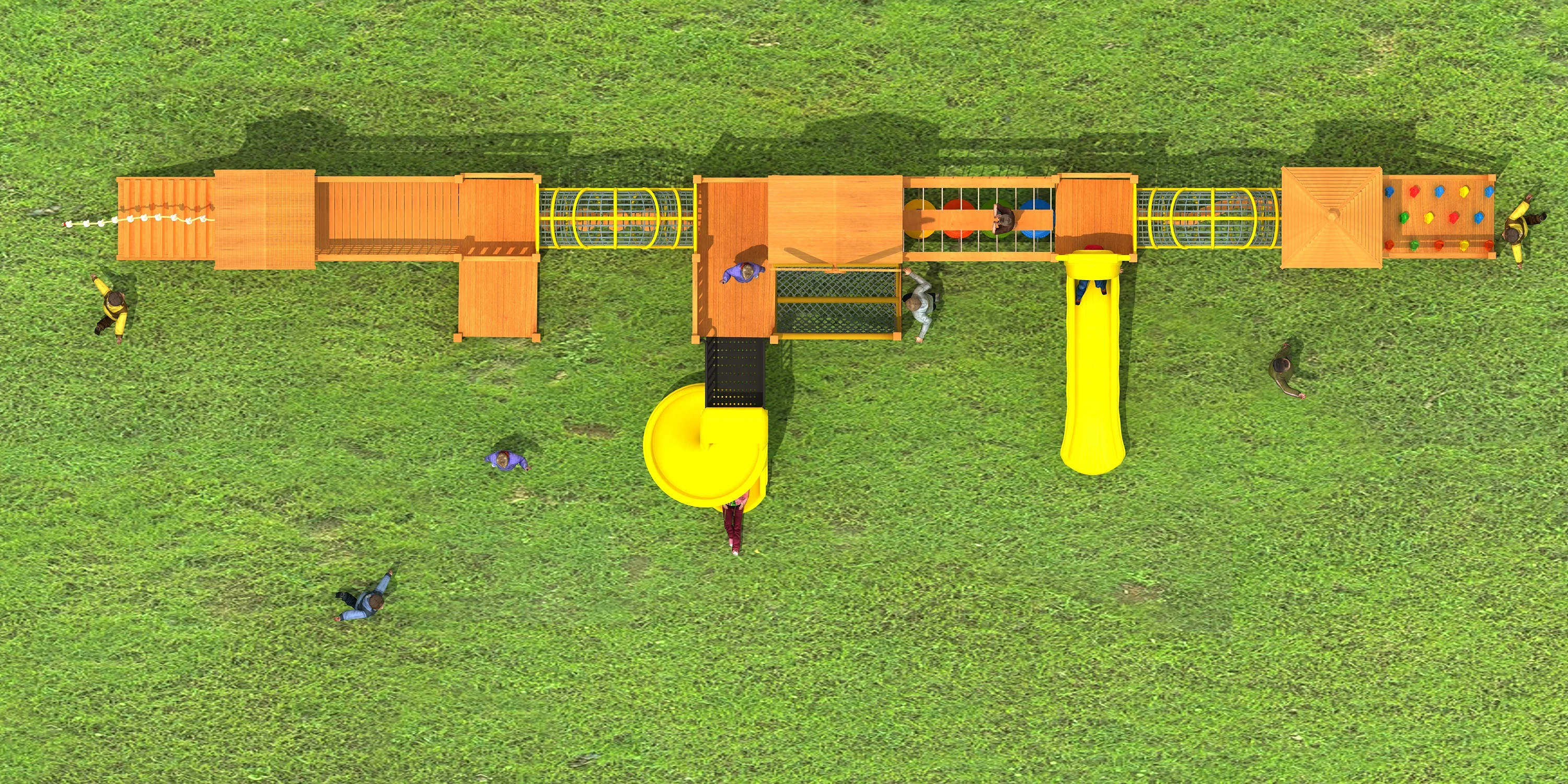 windmill theme wooden outdoor playground multi functional, Natural Wood, Sustainable, Biophilic Design by HonPlay - material and finish details