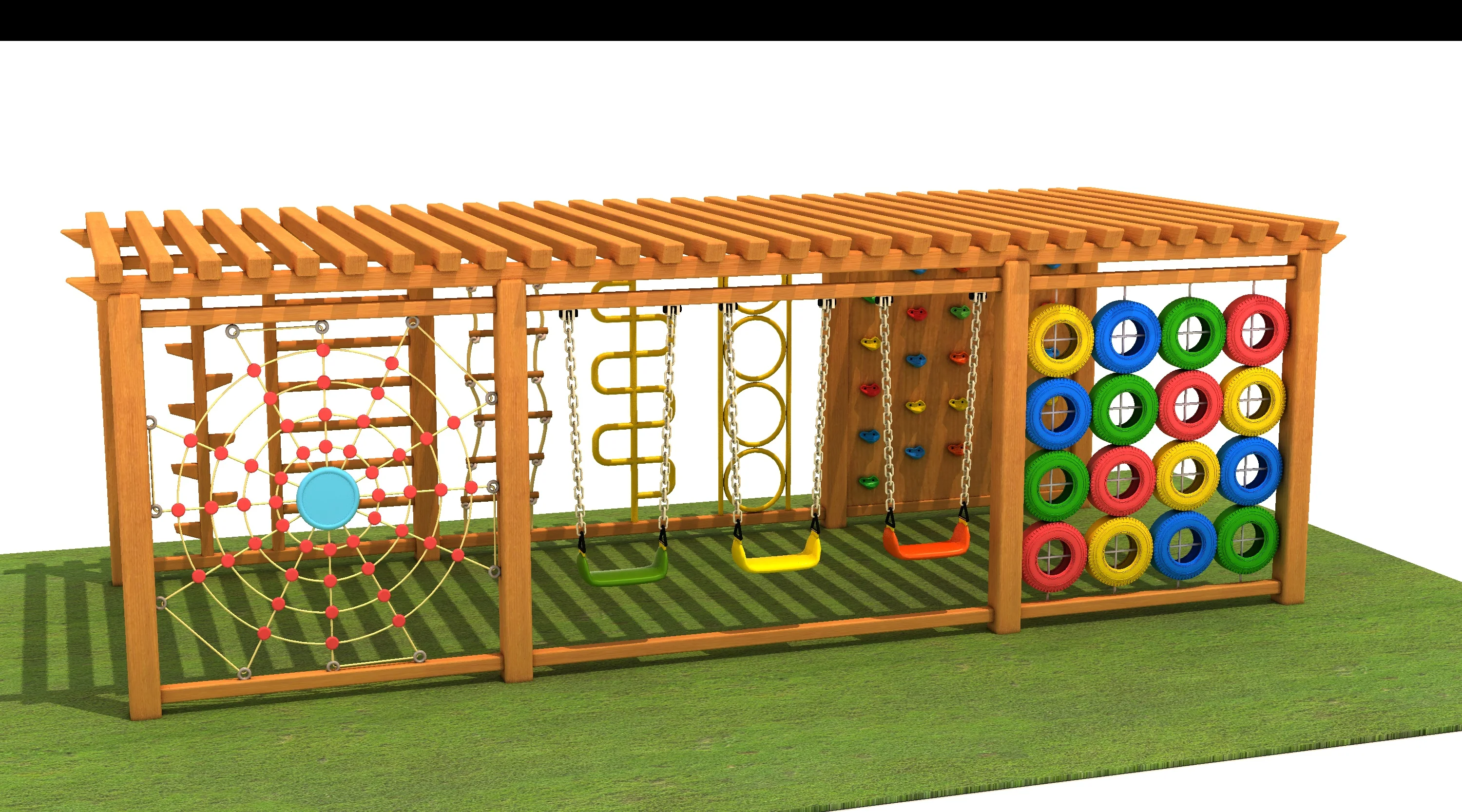 Multi-Functional Wooden Adventure Playground - Outdoor Climbing Frame for Warsaw Public Parks - Playground equipment by HonPlay