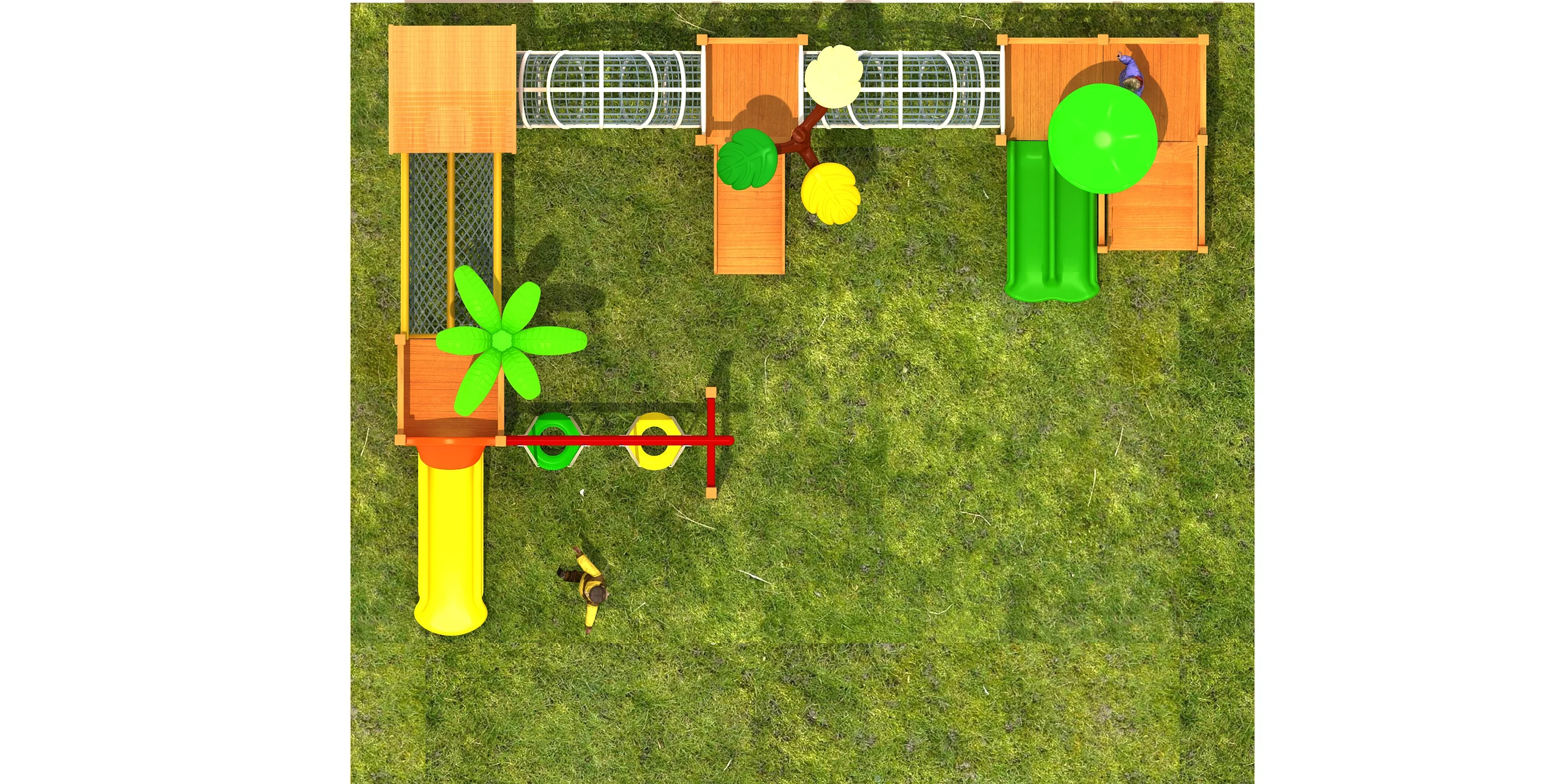 jungle adventure wooden playground structure premium, Natural Wood, Sustainable, Biophilic Design by HonPlay - material and finish details