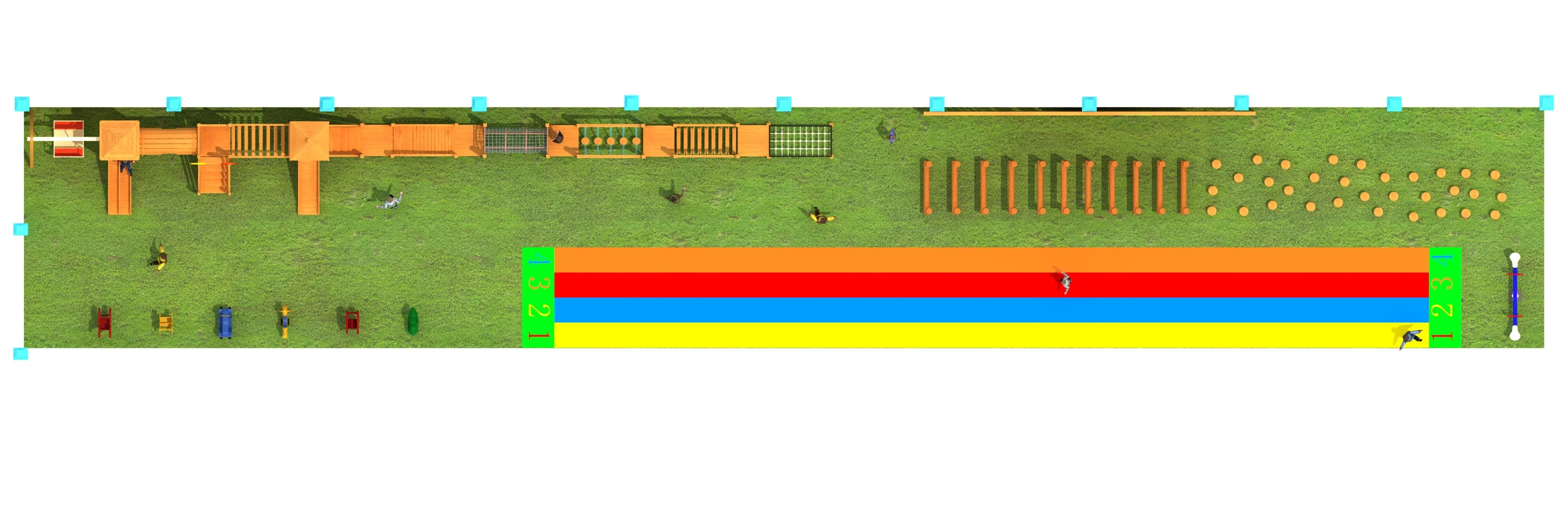 multi functional wooden adventure playground comprehensive, Natural Wood, Sustainable, Biophilic Design by HonPlay - material and finish details