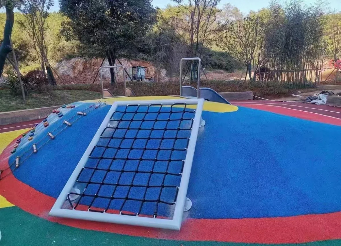 multi activity playground mound commercial outdoor, High-tensile, Adventure Climbing, Flexible Mesh by HonPlay - full product view