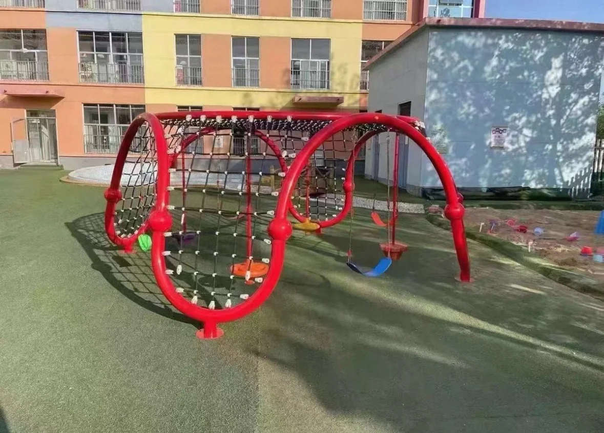red spider climbing net frame swings, High-tensile, Adventure Climbing, Flexible Mesh by HonPlay - full product view