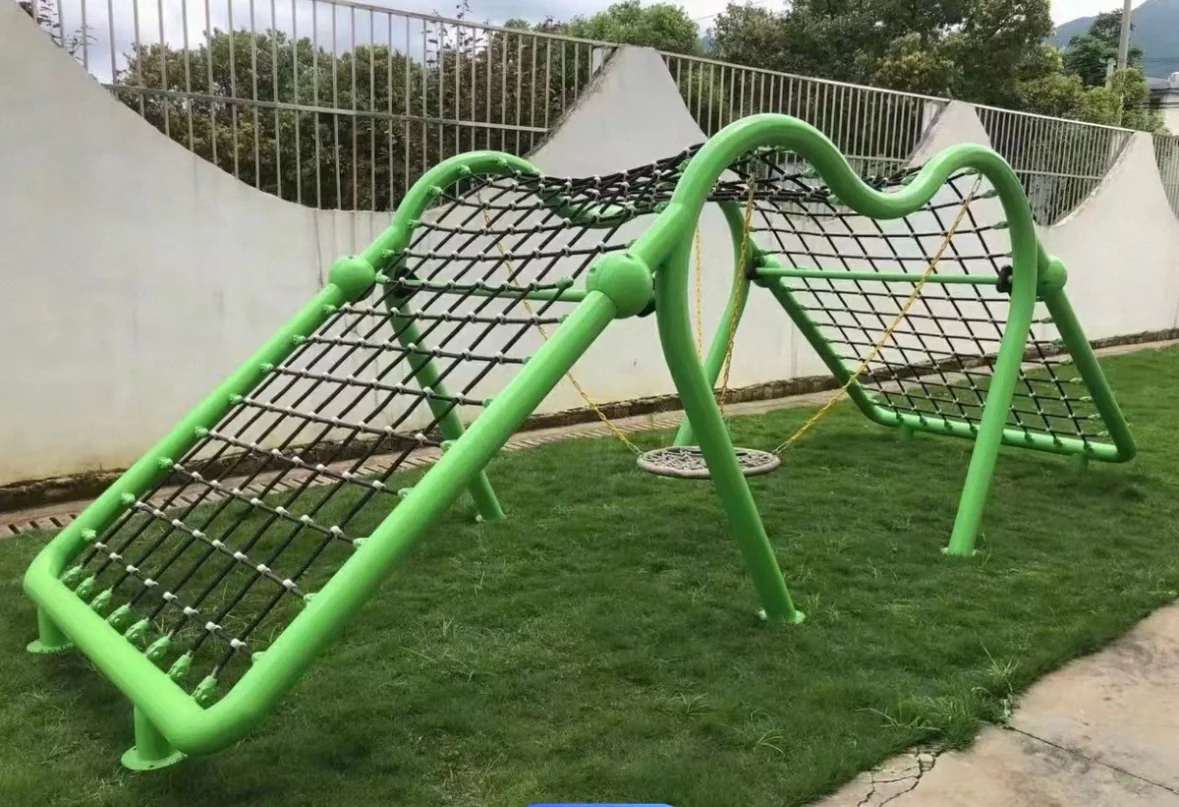 Wave Climbing Net with Nest Swing - Outdoor Physical Training Equipment for Singapore Community Parks - Playground equipment by HonPlay