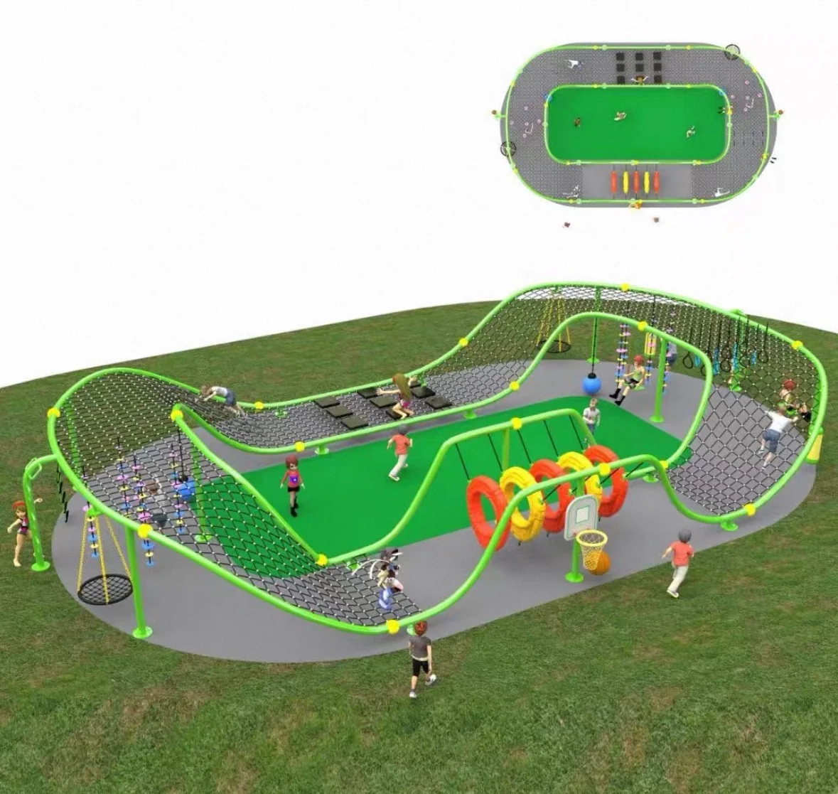 multi functional rope climbing obstacle course, High-tensile, Adventure Climbing, Flexible Mesh by HonPlay - full product view