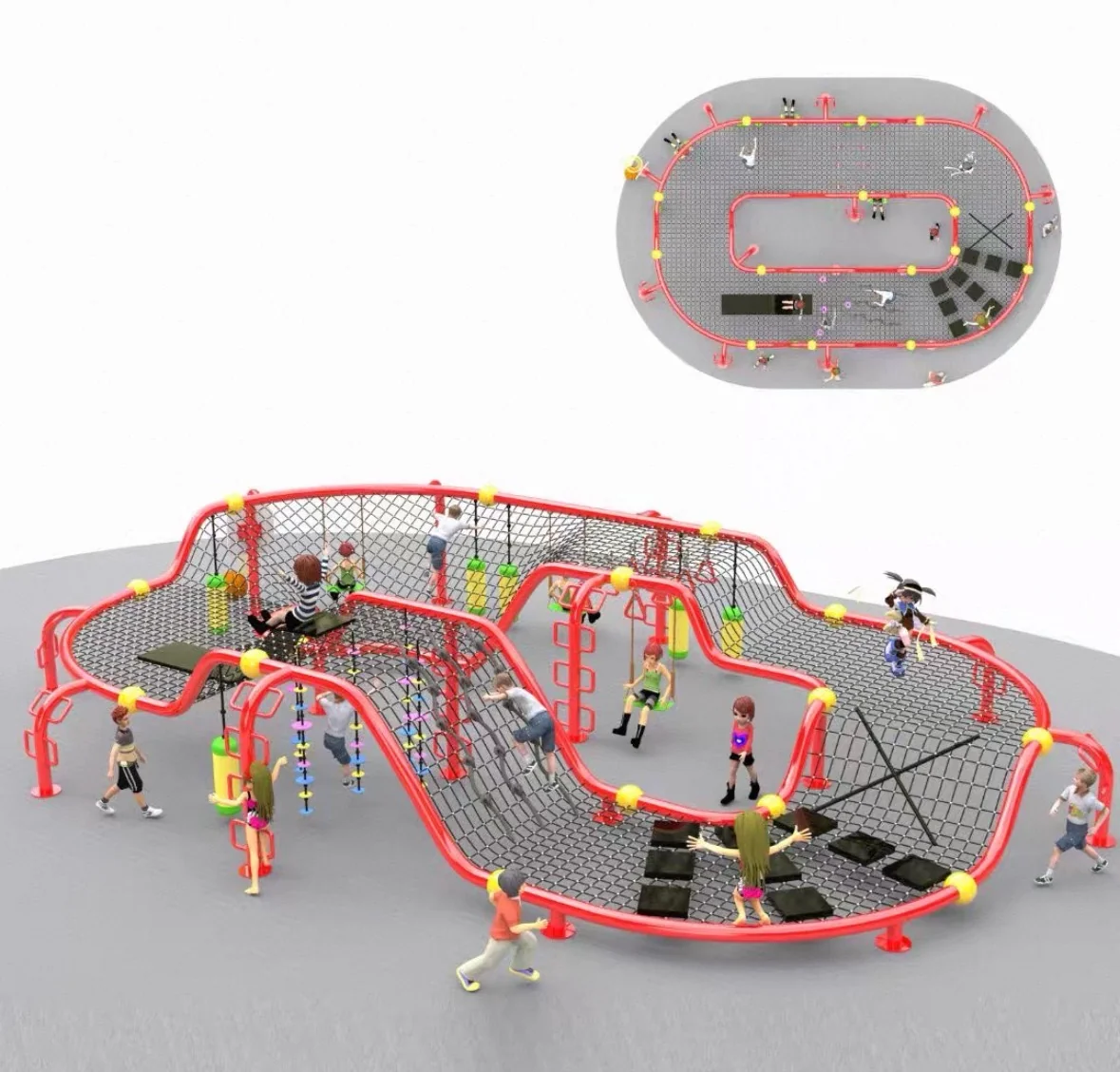 adventure red rope climbing course commercial, High-tensile, Adventure Climbing, Flexible Mesh by HonPlay - full product view