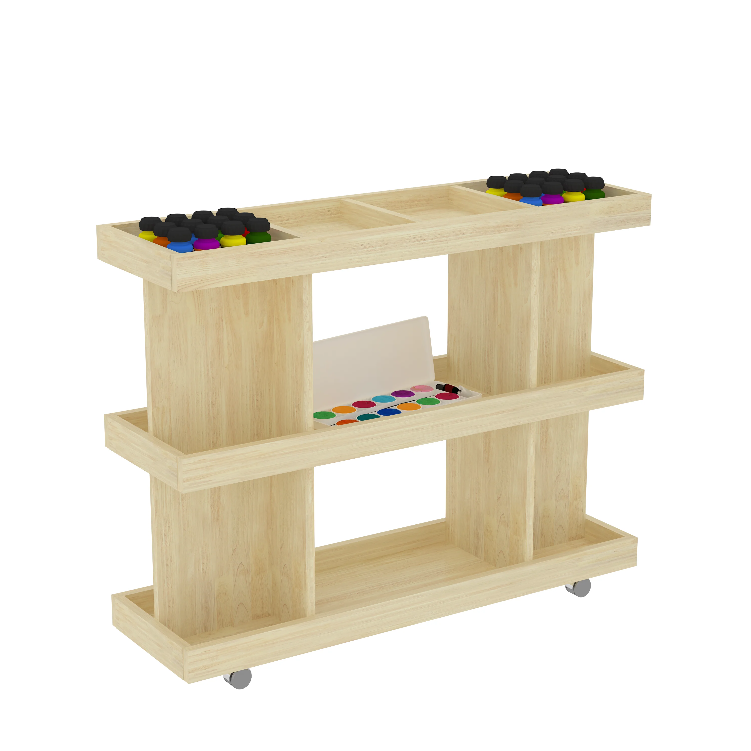 wooden art supply storage shelf educational, Park Benches, Rest Area, Urban Furniture by HonPlay - material and finish details