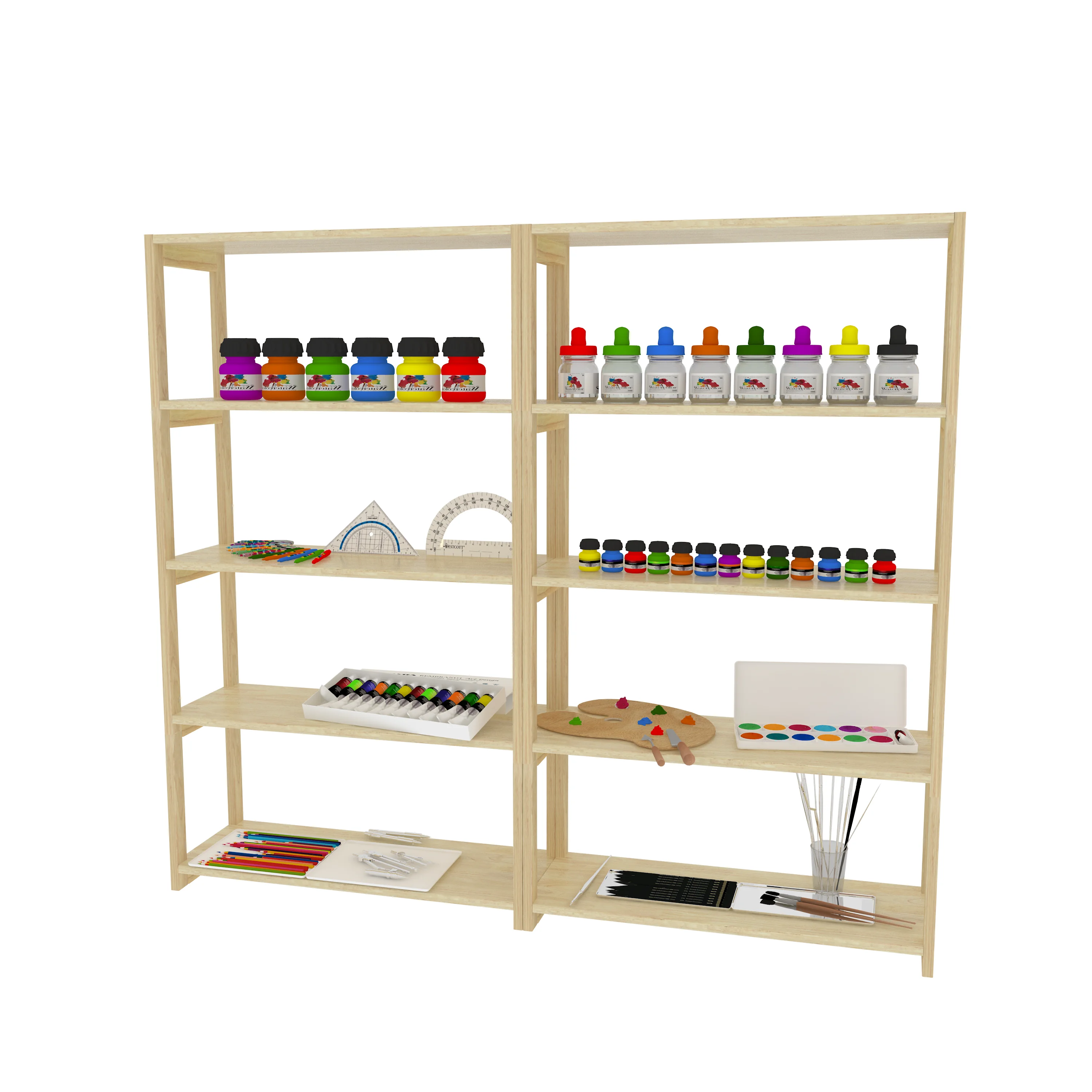 Wooden Art Supply Storage Shelf - Educational Furniture for Kindergarten and Daycare Centers in Europe - Playground equipment by HonPlay