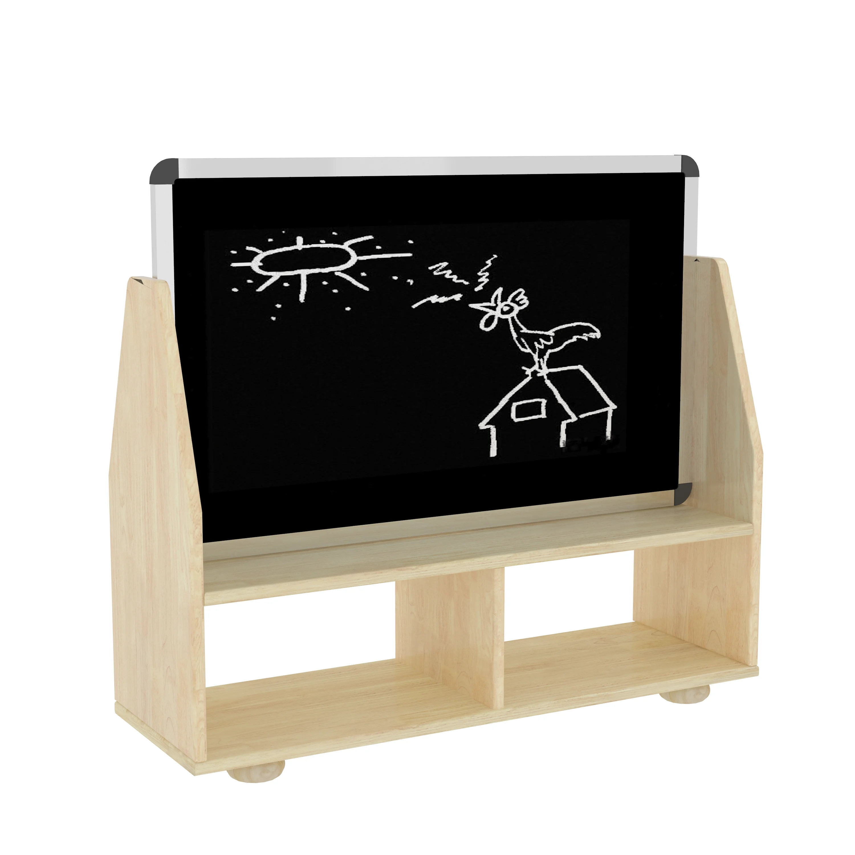 Wooden Classroom Storage Unit with Integrated Chalkboard - Educational Furniture for Warsaw Kindergarten Market - Playground equipment by HonPlay