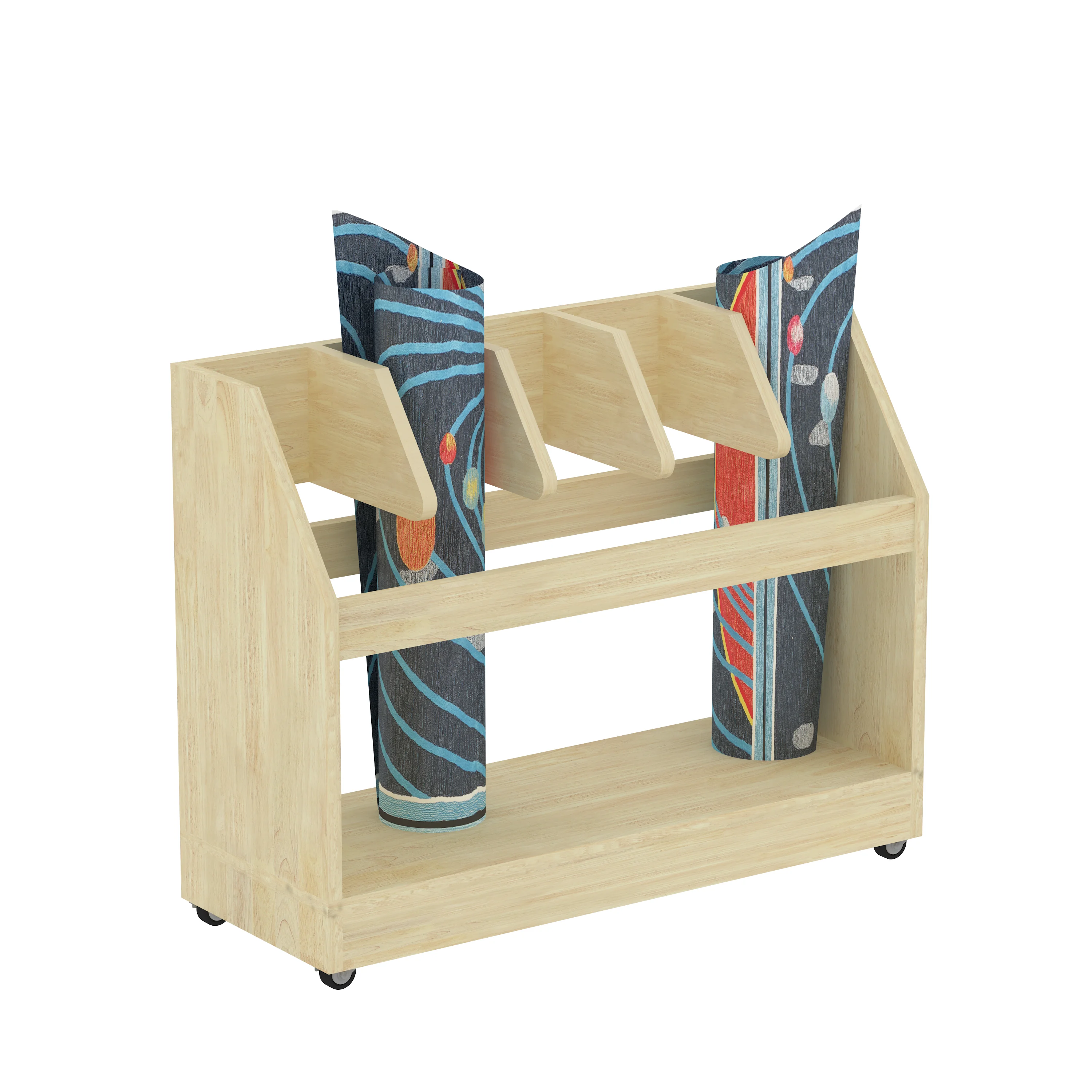 Mobile Wooden Rug Storage Rack - Kindergarten Classroom Furniture for European Market - Playground equipment by HonPlay