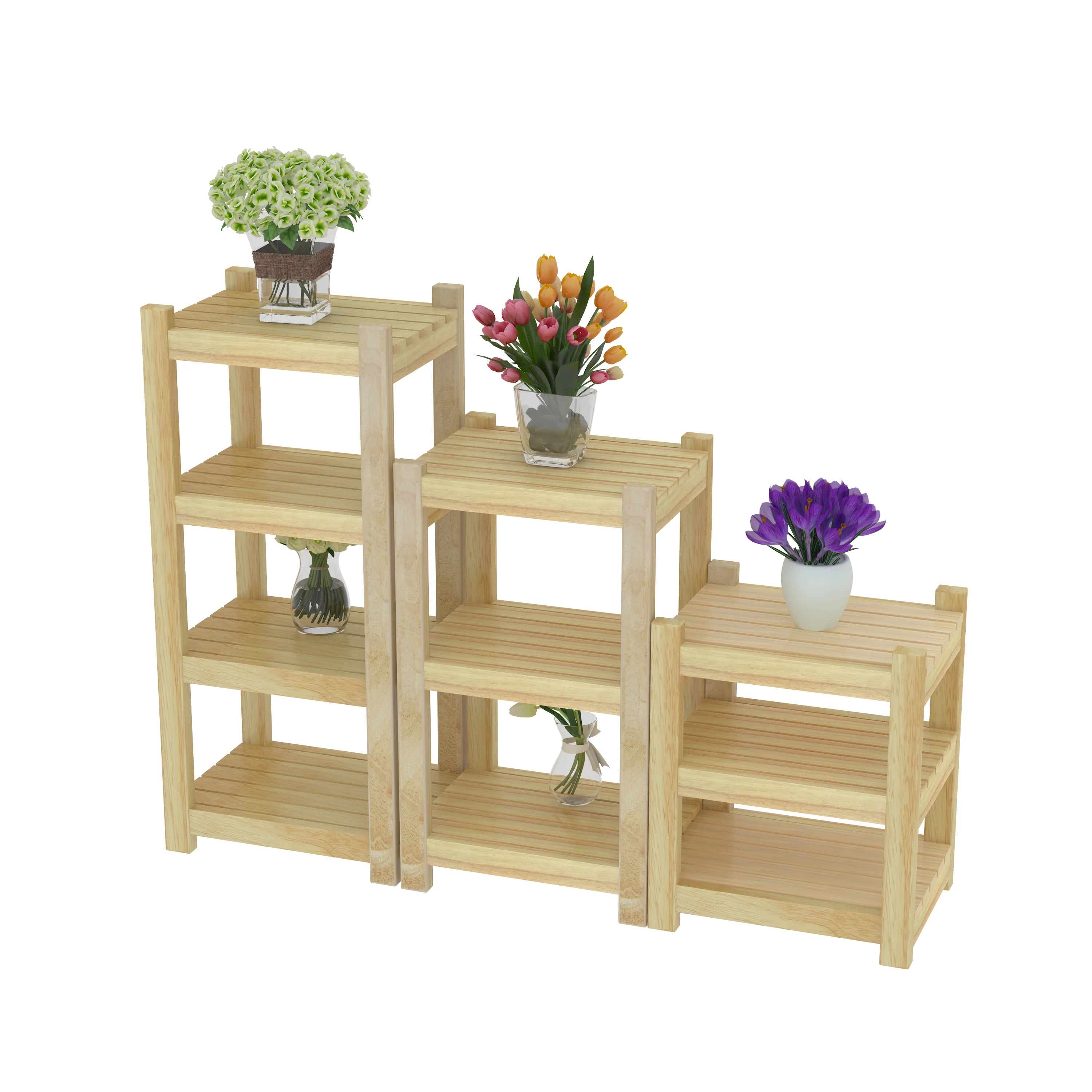 Wooden Multi-Tier Flower Stand - Indoor Display Shelf for European Flower Shops - Playground equipment by HonPlay