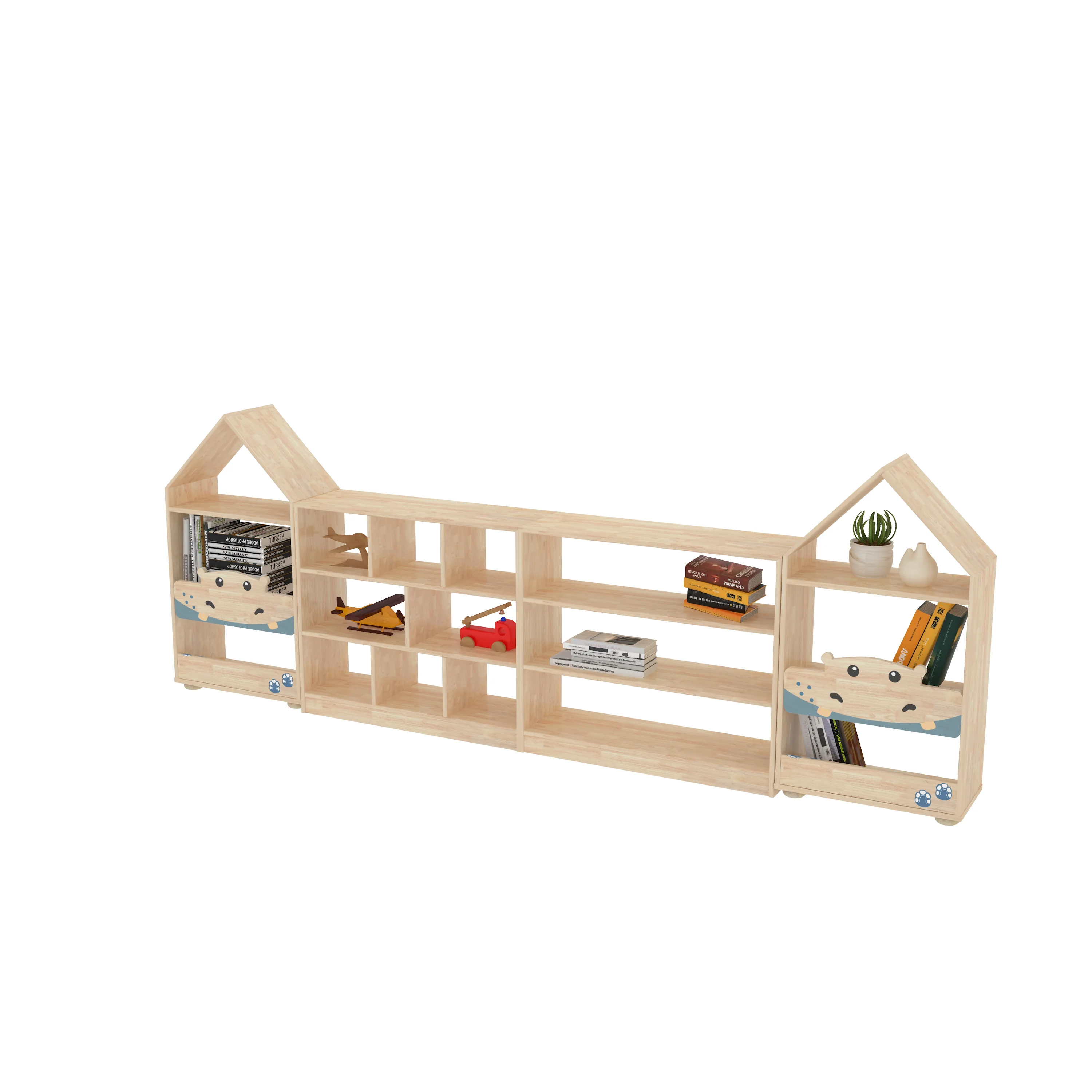hippo house wooden bookshelf montessori furniture, Park Benches, Rest Area, Urban Furniture by HonPlay - material and finish details