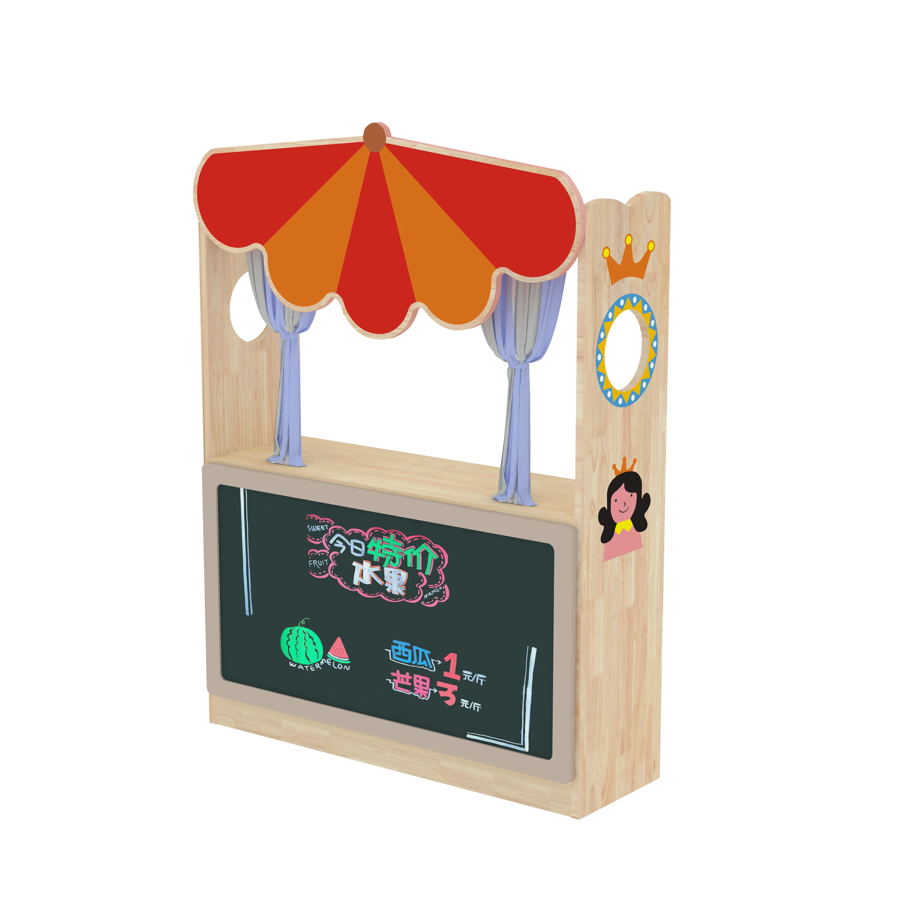 wooden kids market stall educational role, Park Benches, Rest Area, Urban Furniture by HonPlay - additional product views