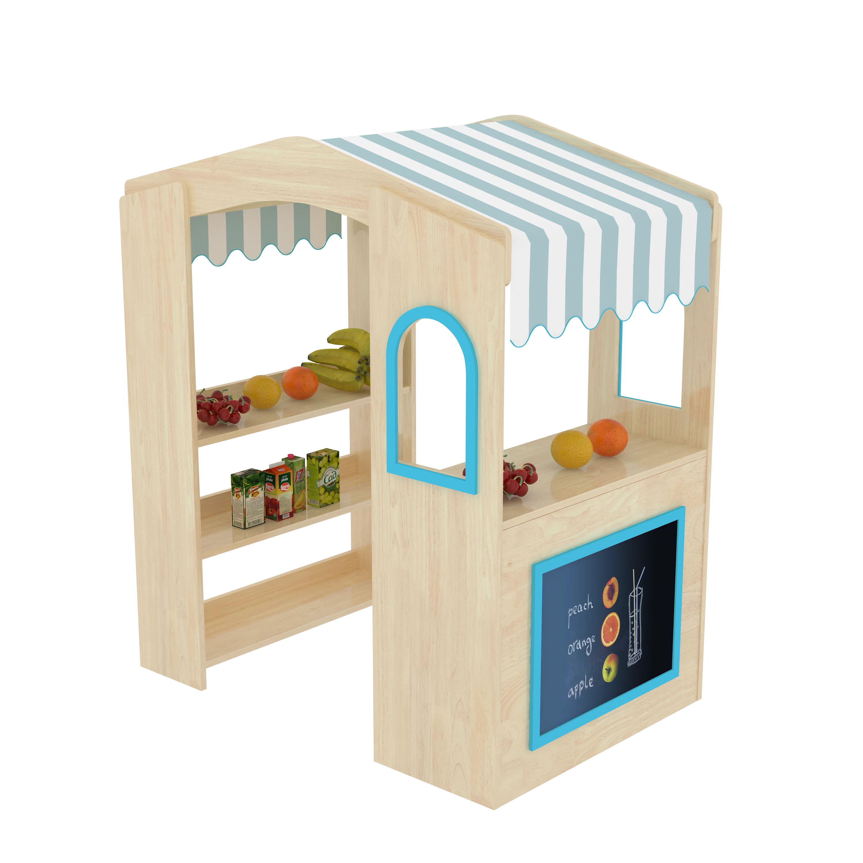 wooden kids market stall educational role, Park Benches, Rest Area, Urban Furniture by HonPlay - installation and use case