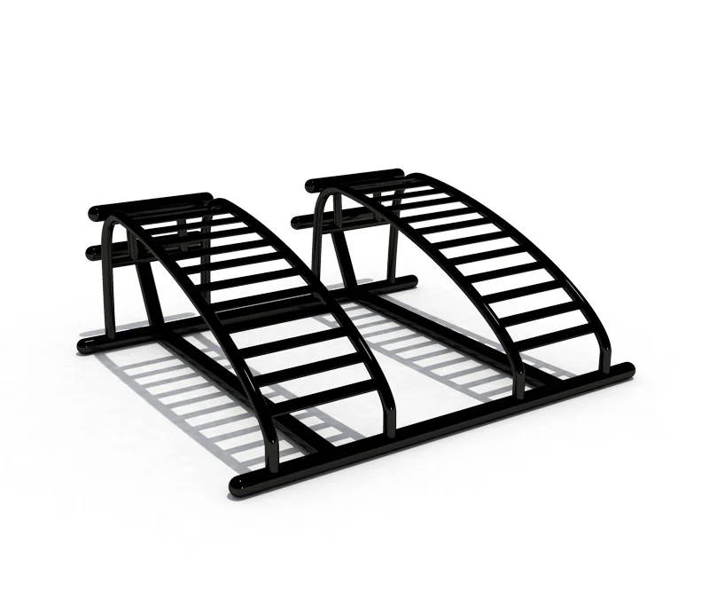 double arched metal climbing bridge commercial, Outdoor Gym, Exercise, Community Fitness by HonPlay - full product view