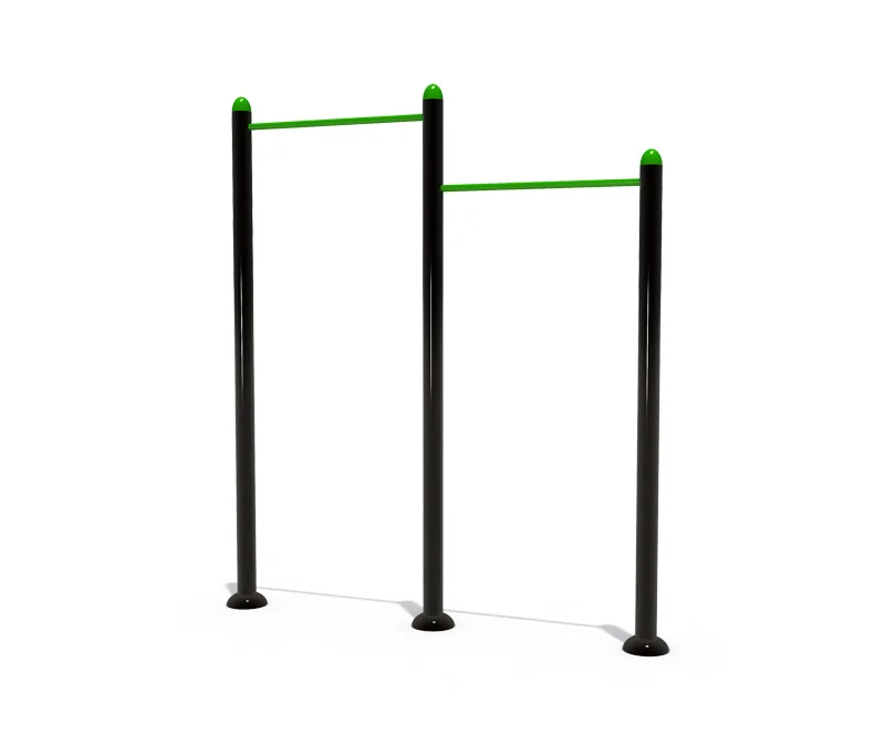 double level outdoor pull up bars, Outdoor Gym, Exercise, Community Fitness by HonPlay - full product view