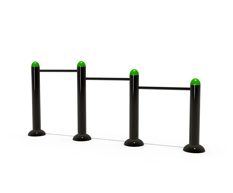 triple level pull up bars outdoor, Outdoor Gym, Exercise, Community Fitness by HonPlay - full product view