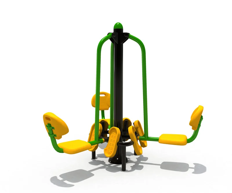 triple seated leg press outdoor fitness, Outdoor Gym, Exercise, Community Fitness by HonPlay - full product view