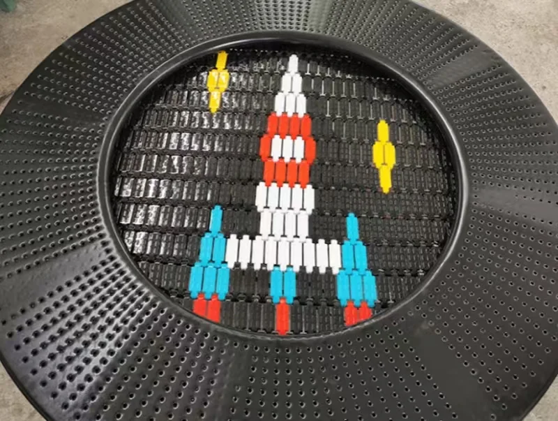 rocket theme inground trampoline durable outdoor by HonPlay - full product view