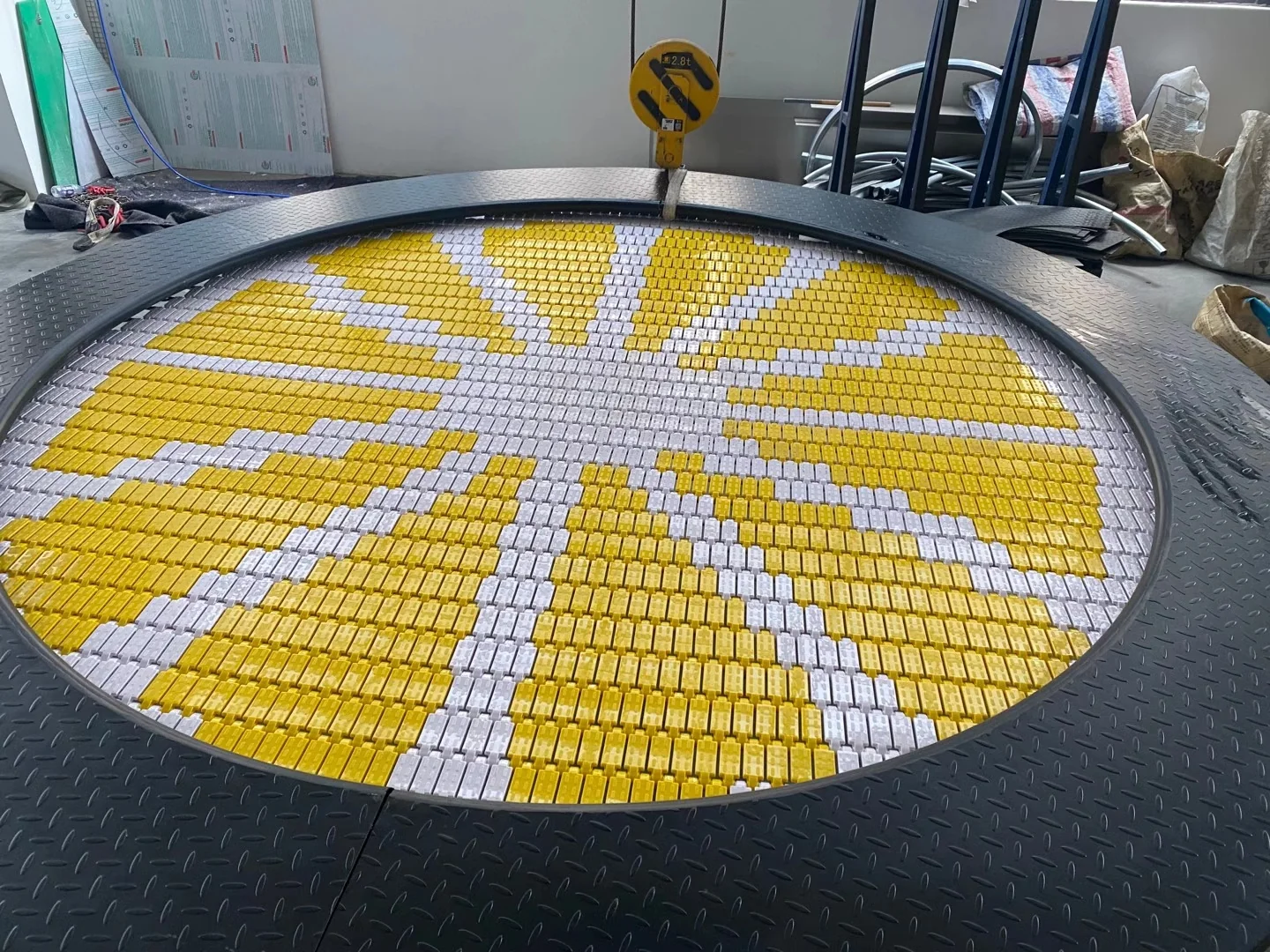 lemon pattern ground trampoline durable outdoor by HonPlay - full product view